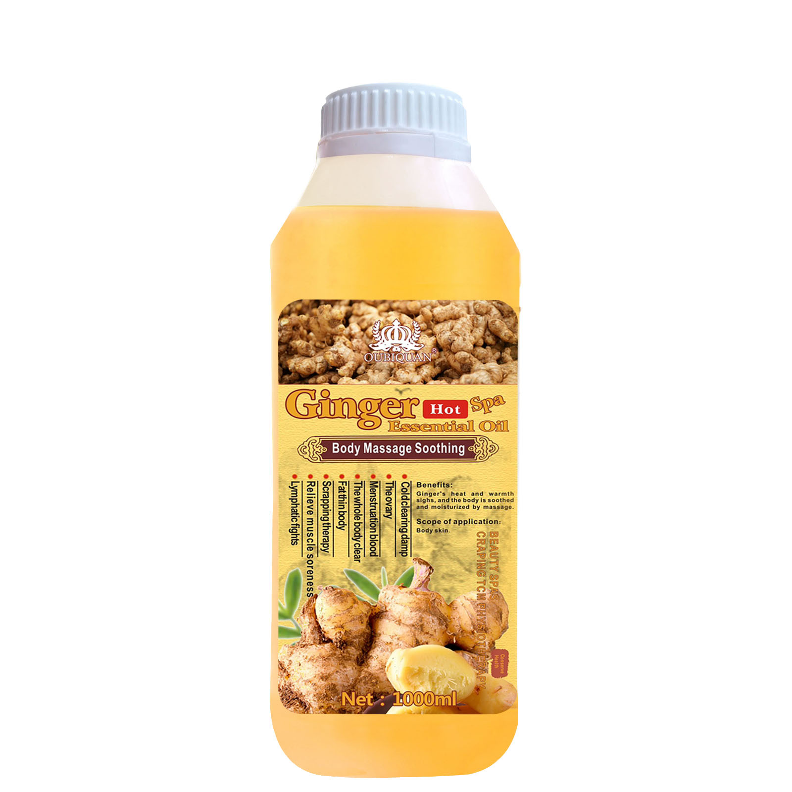 Cross-border herbal Heating essential Oil Massage Oil, full-body massage oil, shoulder and Neck Activating Oil, Gua Sha Old Ginger essential Oil for export batch Application Scenario