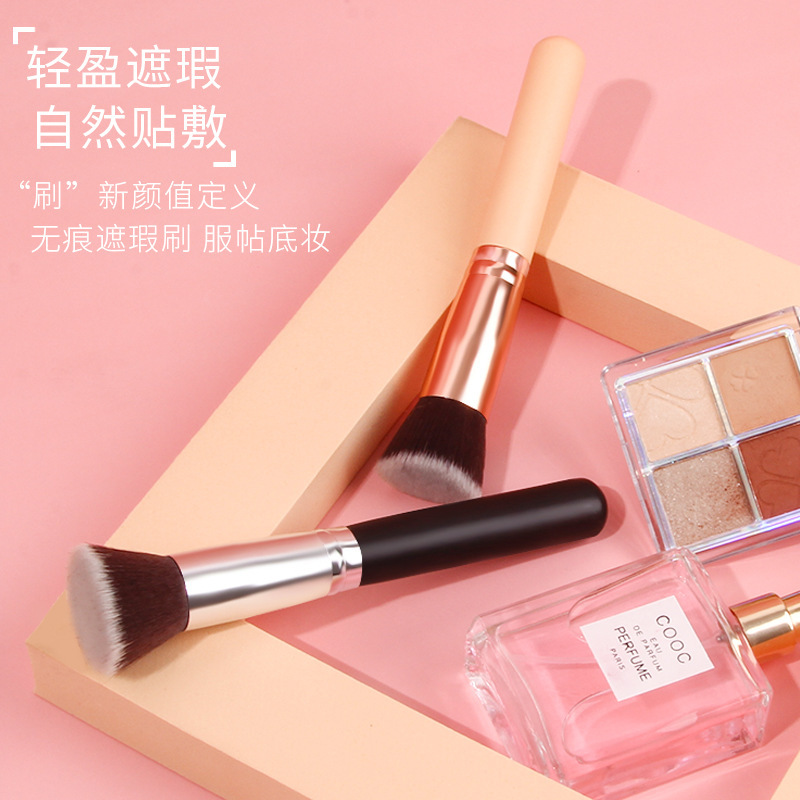 Single flat-head makeup brush, facial contouring brush, beginner makeup tools, foundation brush, beauty tools wholesale details Picture