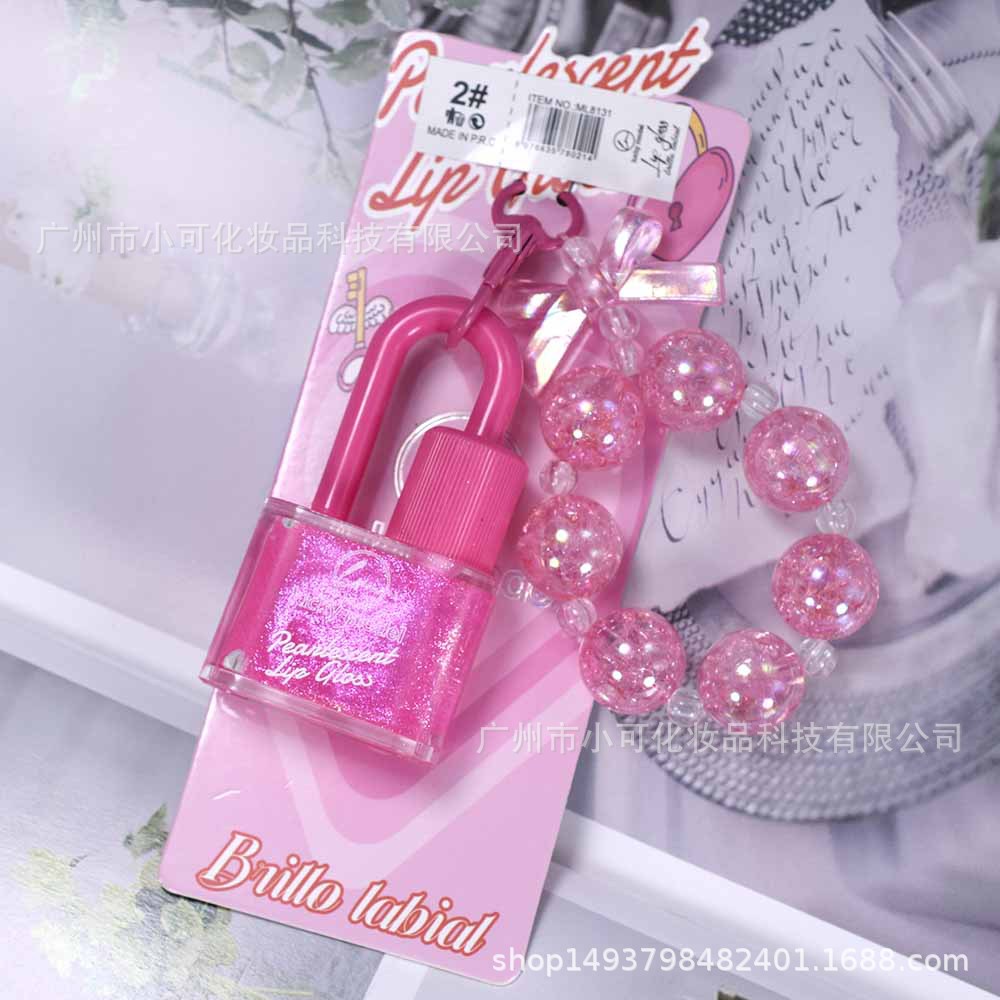 ML8131 Pearl Moisturizing Lip Gloss LUCKY MODEL Export Hanging Card Bracelet New shiny lipgloss Application Scenario