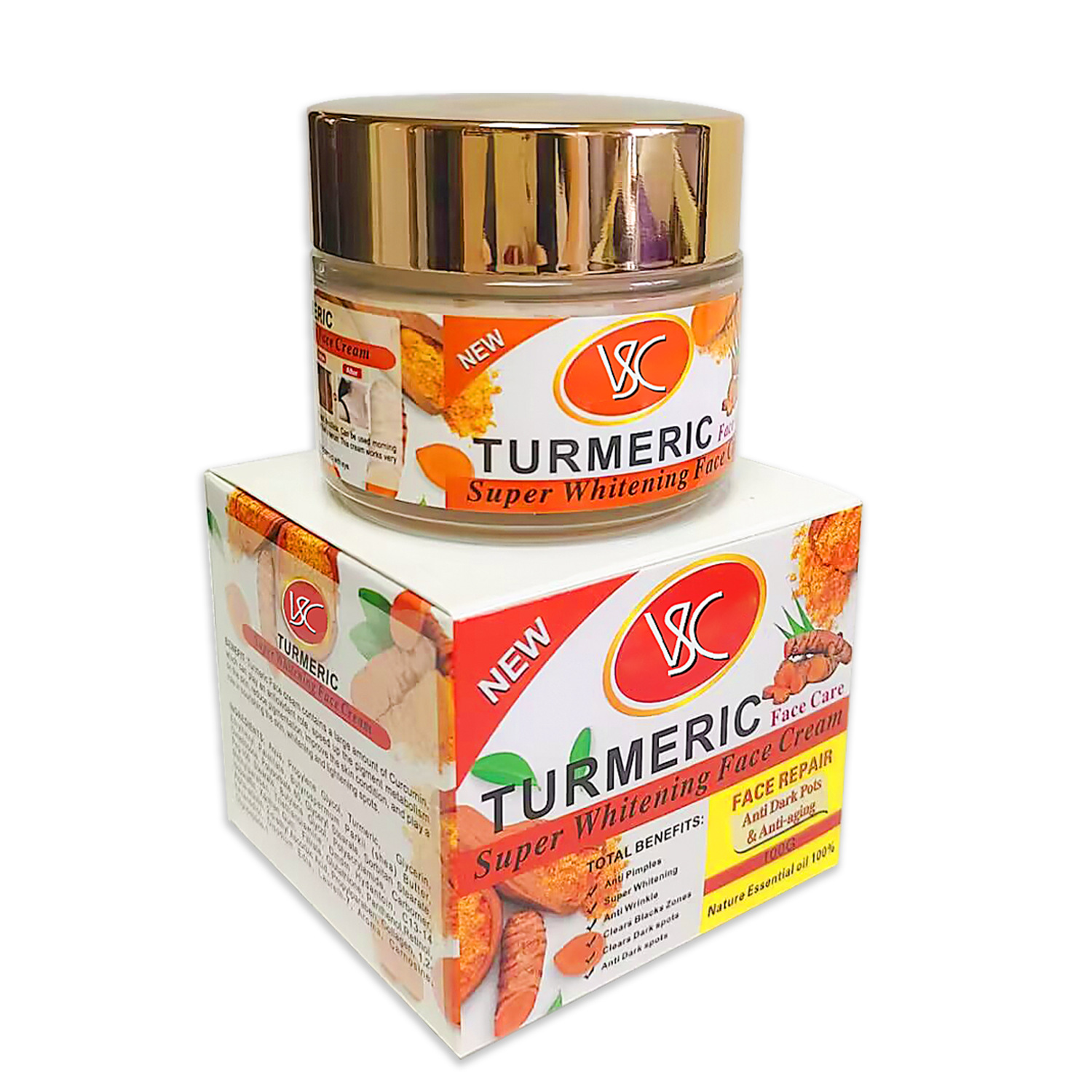 All-english turmeric face cream 100g Brightens skin tone, moisturizes and nourishes the face cream Item Picture