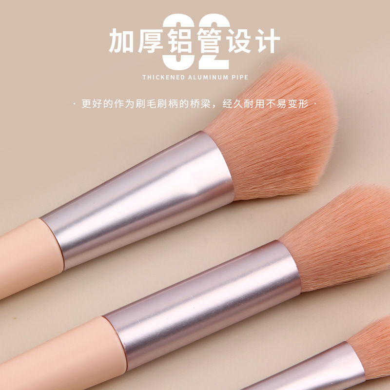 Powder Bridge 10-piece makeup brush set for beginners, full set of eyeshadow brushes, blush brushes, fan-shaped brushes, beauty tools wholesale Specification drawing