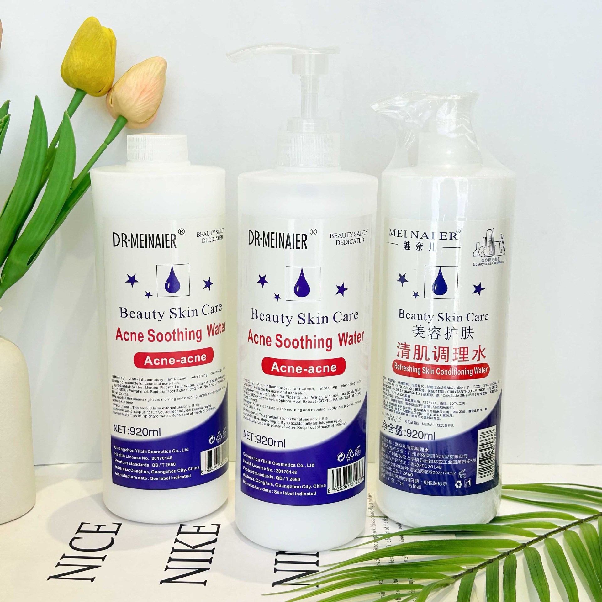 Cross-border acne-clearing, skin-purifying and conditioning water, acne-removing, water-astringent, oil-controlling, soothing and hydrating essence water, wholesale for export full figure