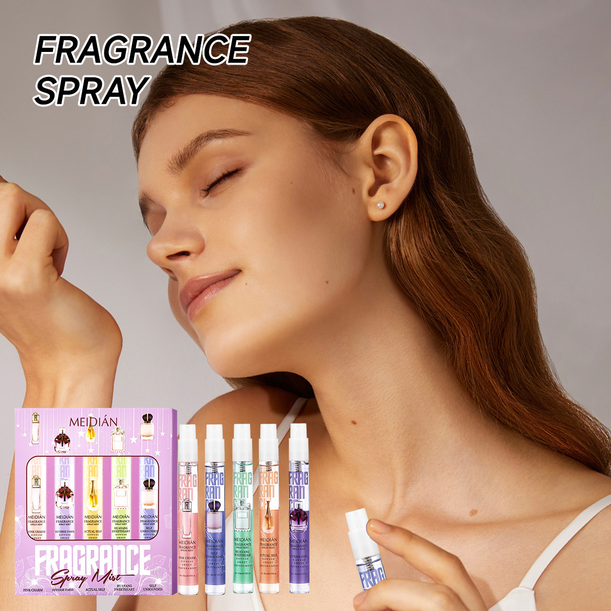 【 Cross-border Exclusive 】 Meidian Perfume Set, long-lasting fragrance, high-end feel, Amazon bestseller, Fresh and light scent full figure
