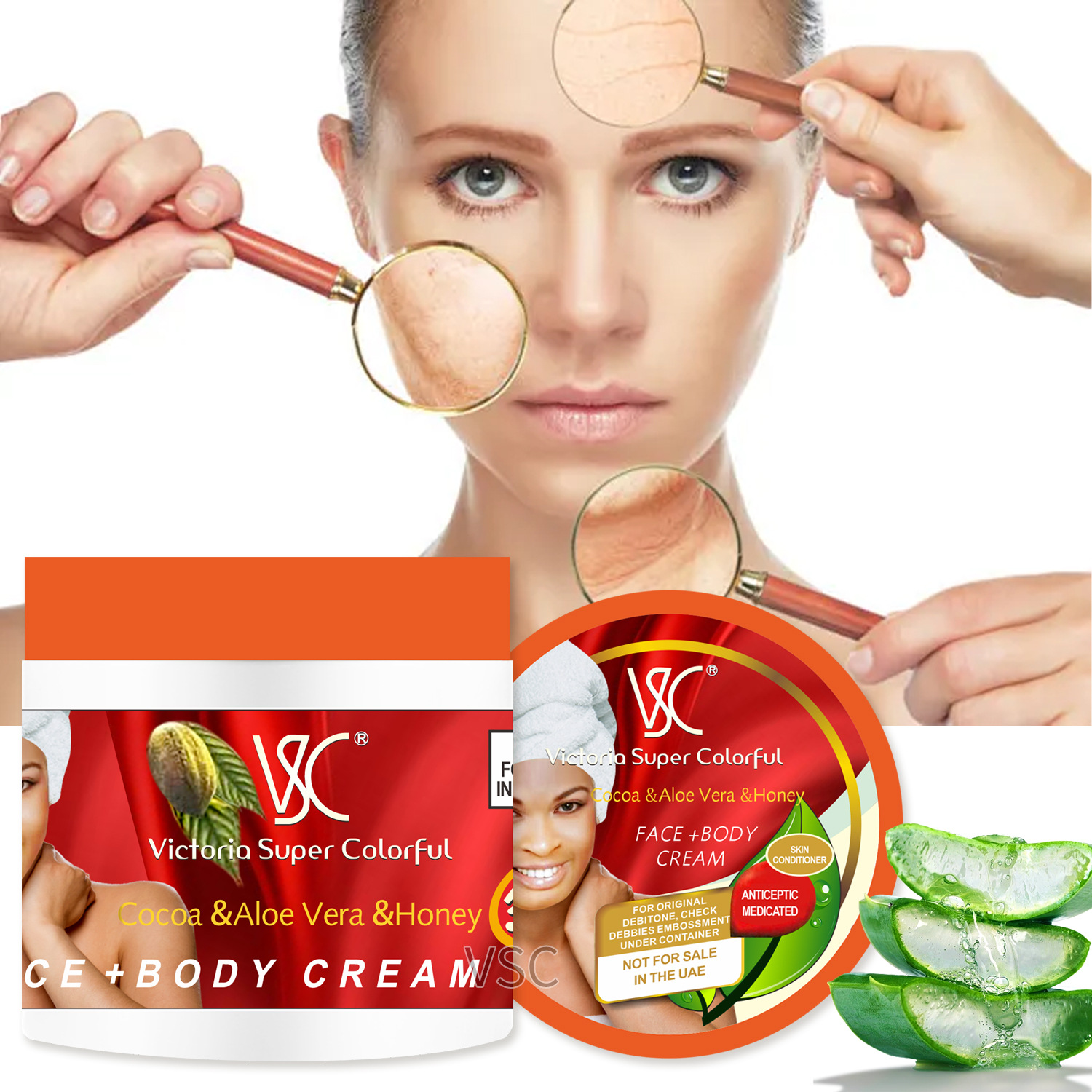 Cross-border cocoa & aloe & Honey face Cream 500g Moisturizing Cream Moisturizing and hydrating cream wholesale for export details Picture