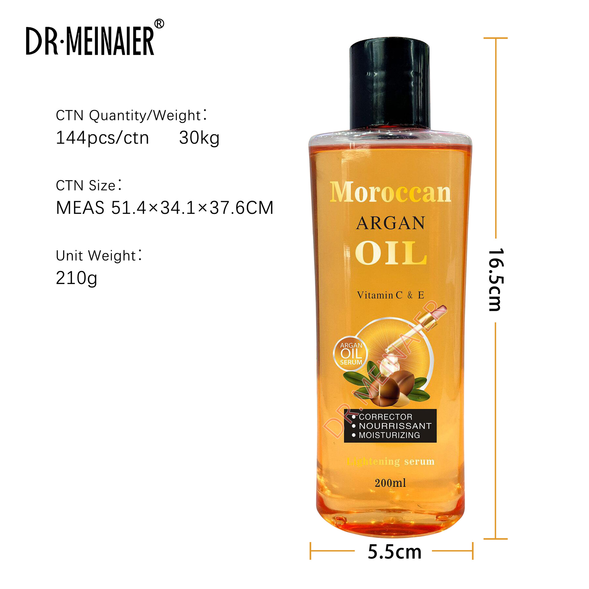 Cross-border Moroccan argan oil Argan glycerin Facial and Body Hair Care Essential Oil Brightening Massage Oil for export 200ml Item Picture
