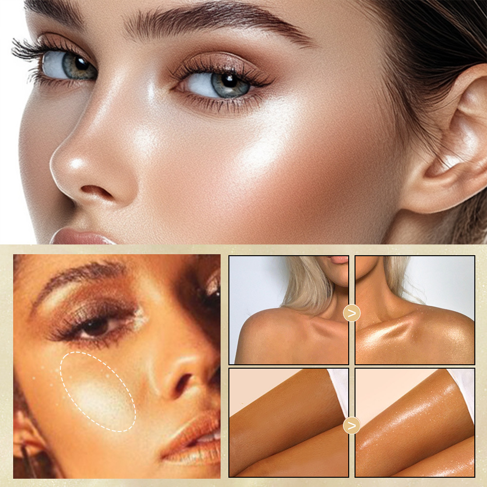 QICIY+ 4-color Highlighter Contouring Liquid is hydrating, light and naturally slimming. Amazon cross-border wholesale details Picture