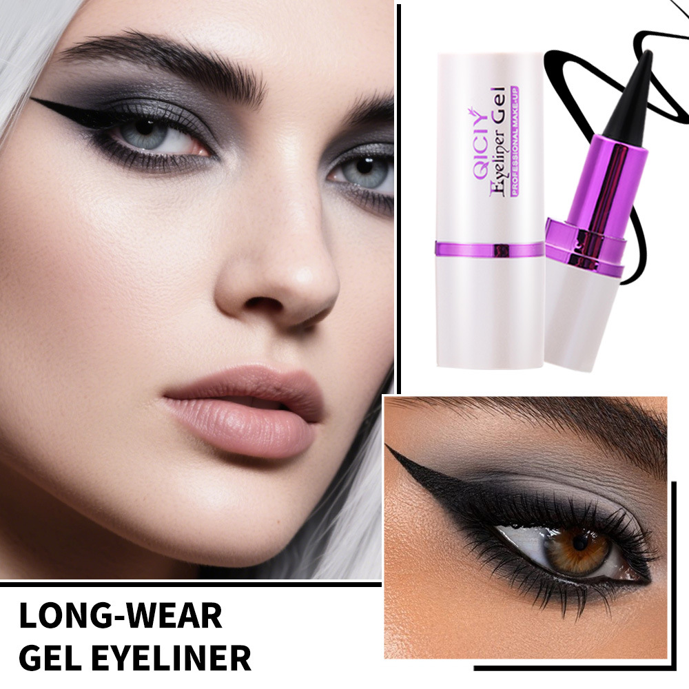Cross-border exclusive QICIY+ 4-color eyeliner cream Amazon bestseller, quick-drying, waterproof, sweat-proof, long-lasting and not prone to smudge Specification drawing