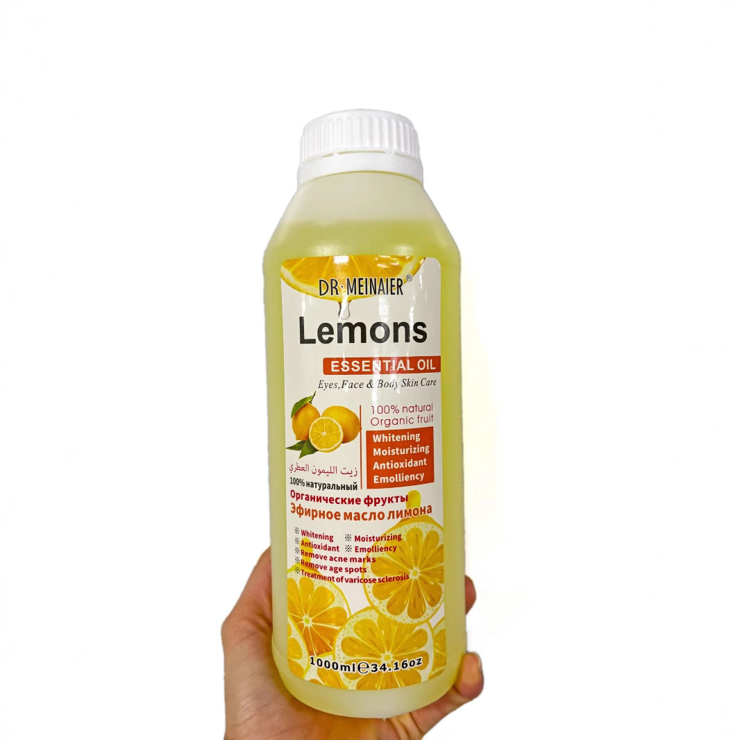 Cross-border exclusive supply: 1000ml Almond essential oil, Rose HA oil, Lemon Massage oil, Soothing and moisturizing for the whole body, for foreign trade Specification drawing