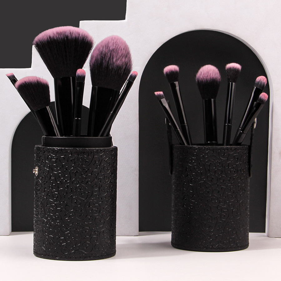 New 12-tube soft-bristled makeup brush set, portable makeup brush storage bucket set, strong powder grasping power, popular set brush Specification drawing
