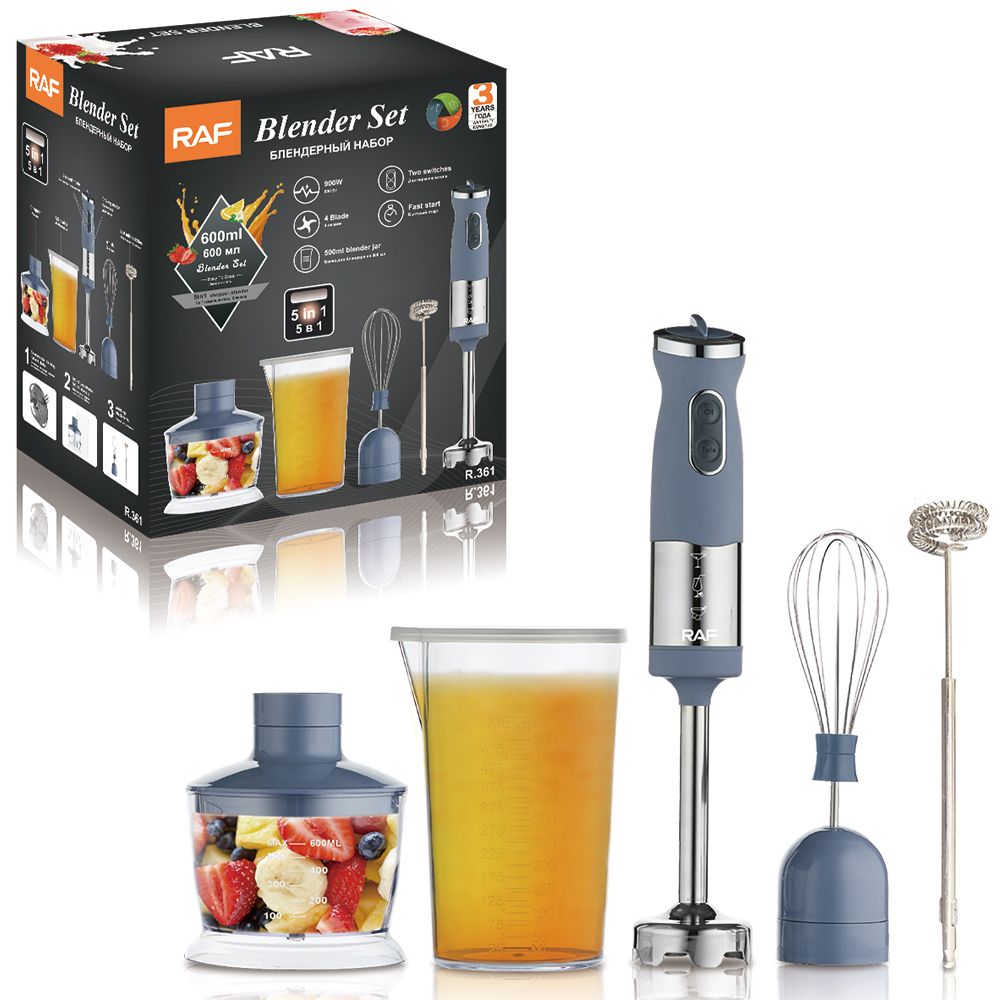RAF European cooking Utensware Set 4-in-1: Handheld egg beater, complementary food utensware, shredder, meat grinder and blender Application Scenario