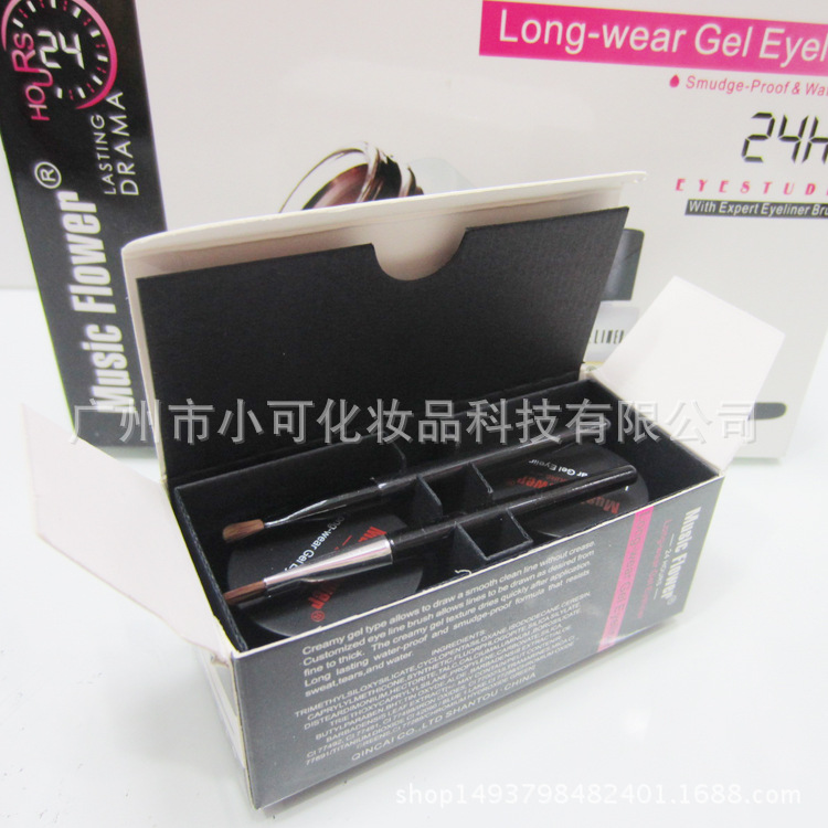 Only export [MUSIC FLOWER] M1007 black eyeliner cream, brown anti-sweat and non-smudging two-in-one Specification drawing