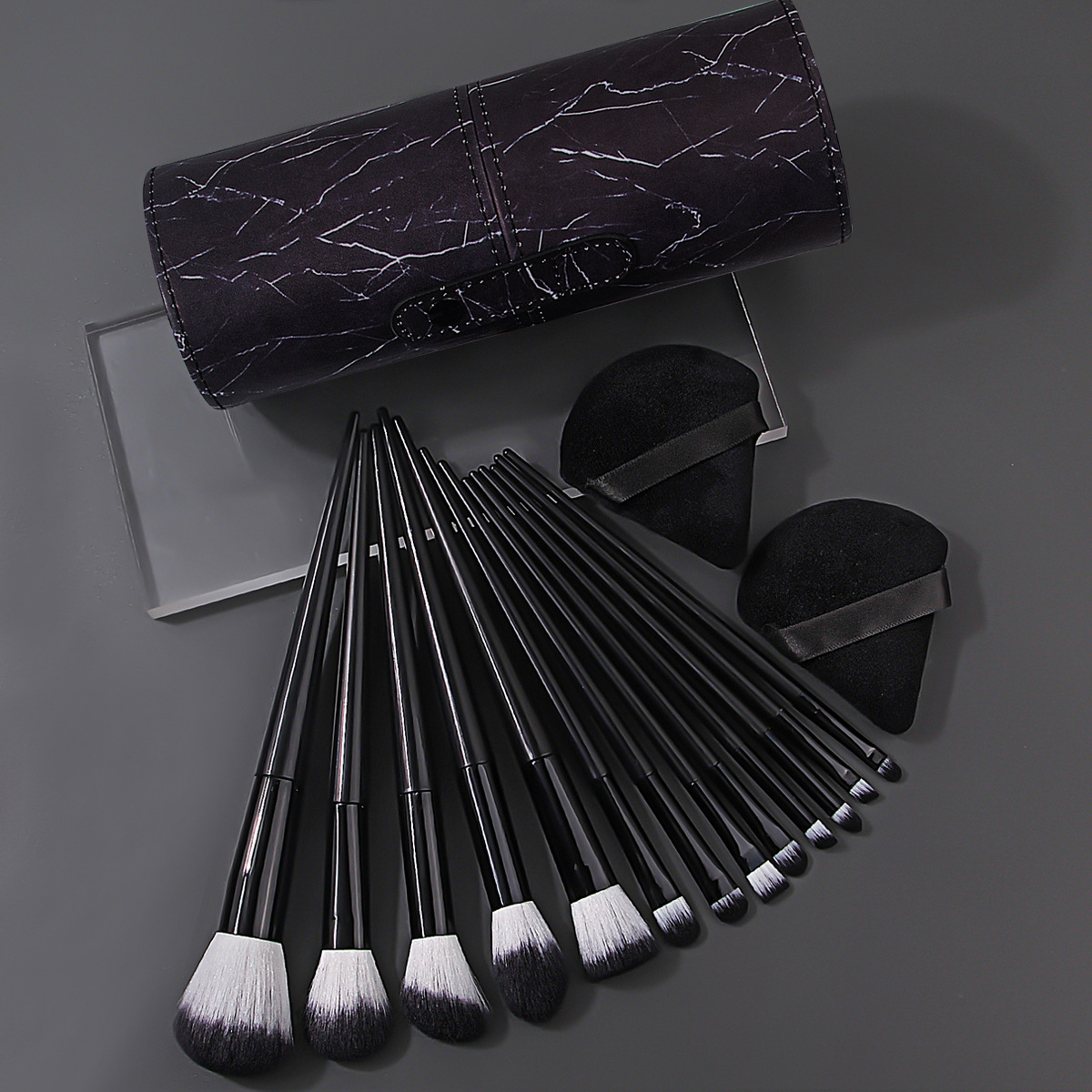 13-piece makeup brush set, soft bristle loose powder contour brush, complete set of soft bristle beauty tools, sponge powder puff, storage bucket details Picture