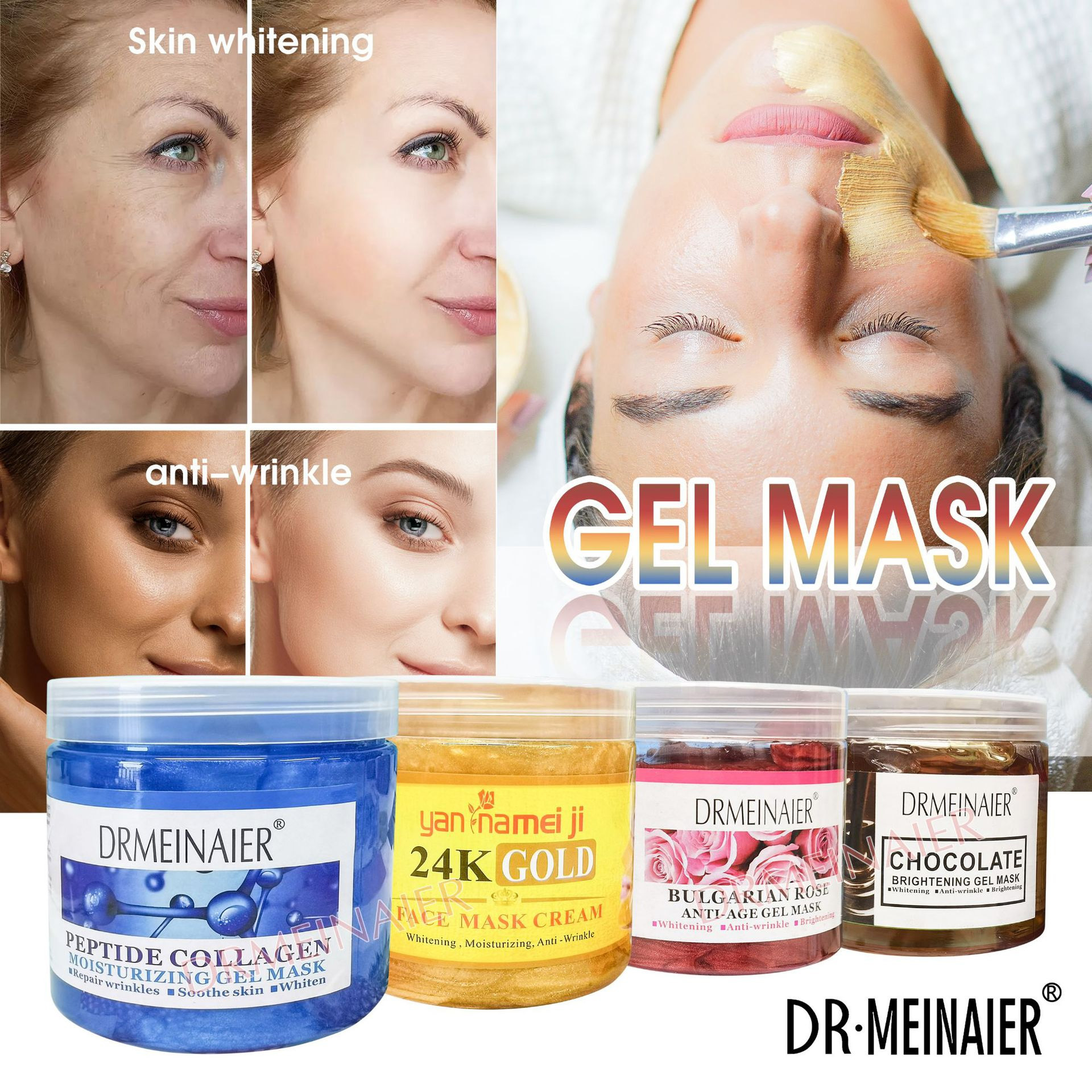 Cross-border facial collagen gel Hydrating, Moisturizing, firming Massage Gel Sleeping Mask 500g export wholesale full figure
