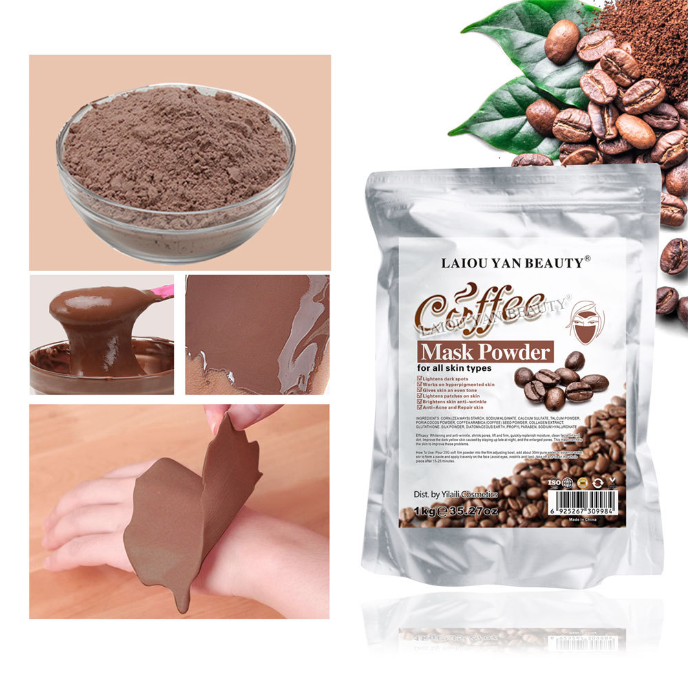 Cross-border coffee brightening and moisturizing Mask powder for hydrating, moisturizing and nourishing the skin, toning and skin care soft mask powder bag wholesale Specification drawing