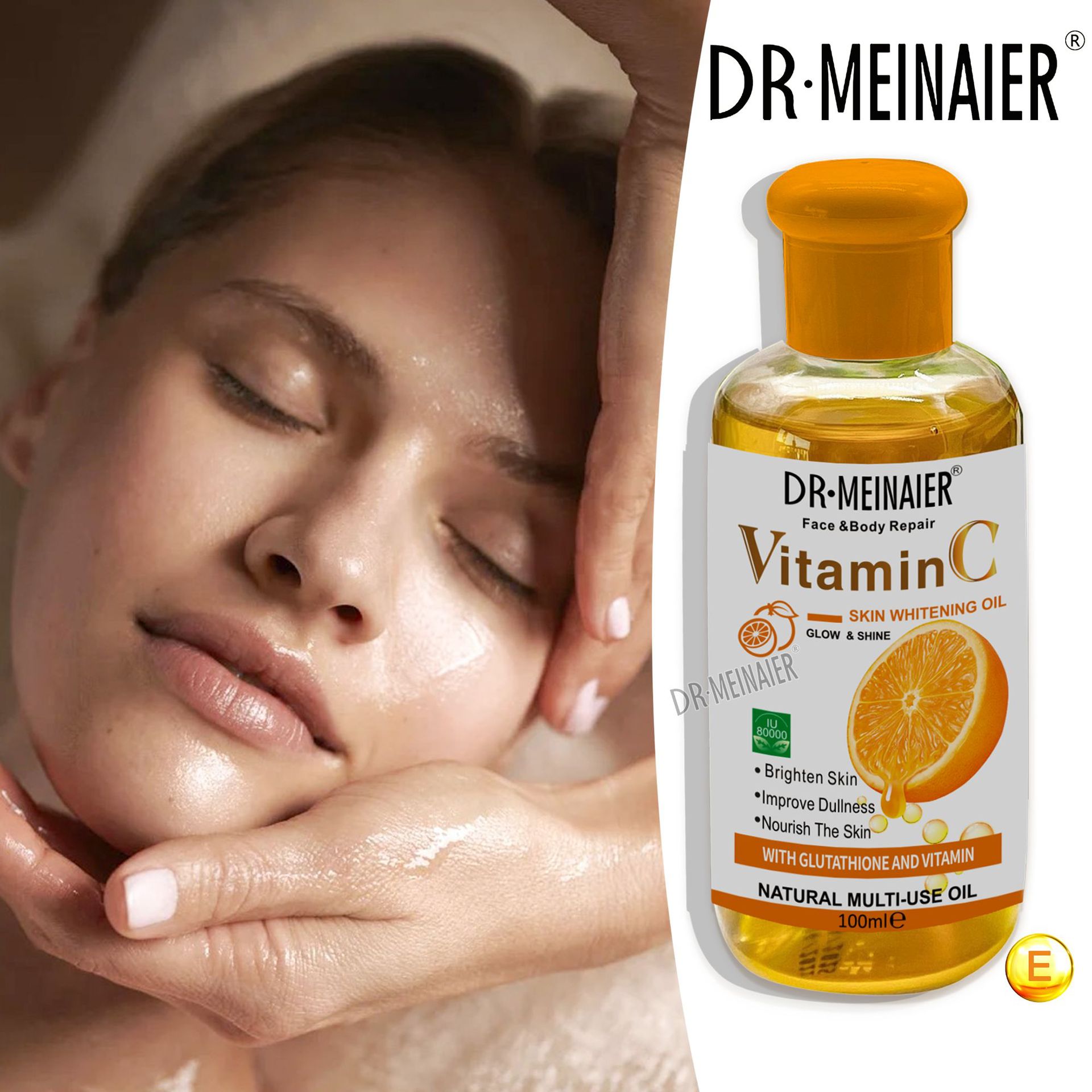 Foreign trade VC essential Oil Brightening and Moisturizing Vitamin C Plant Oil Facial and Body Hair Care VC Massage Oil 100ml details Picture