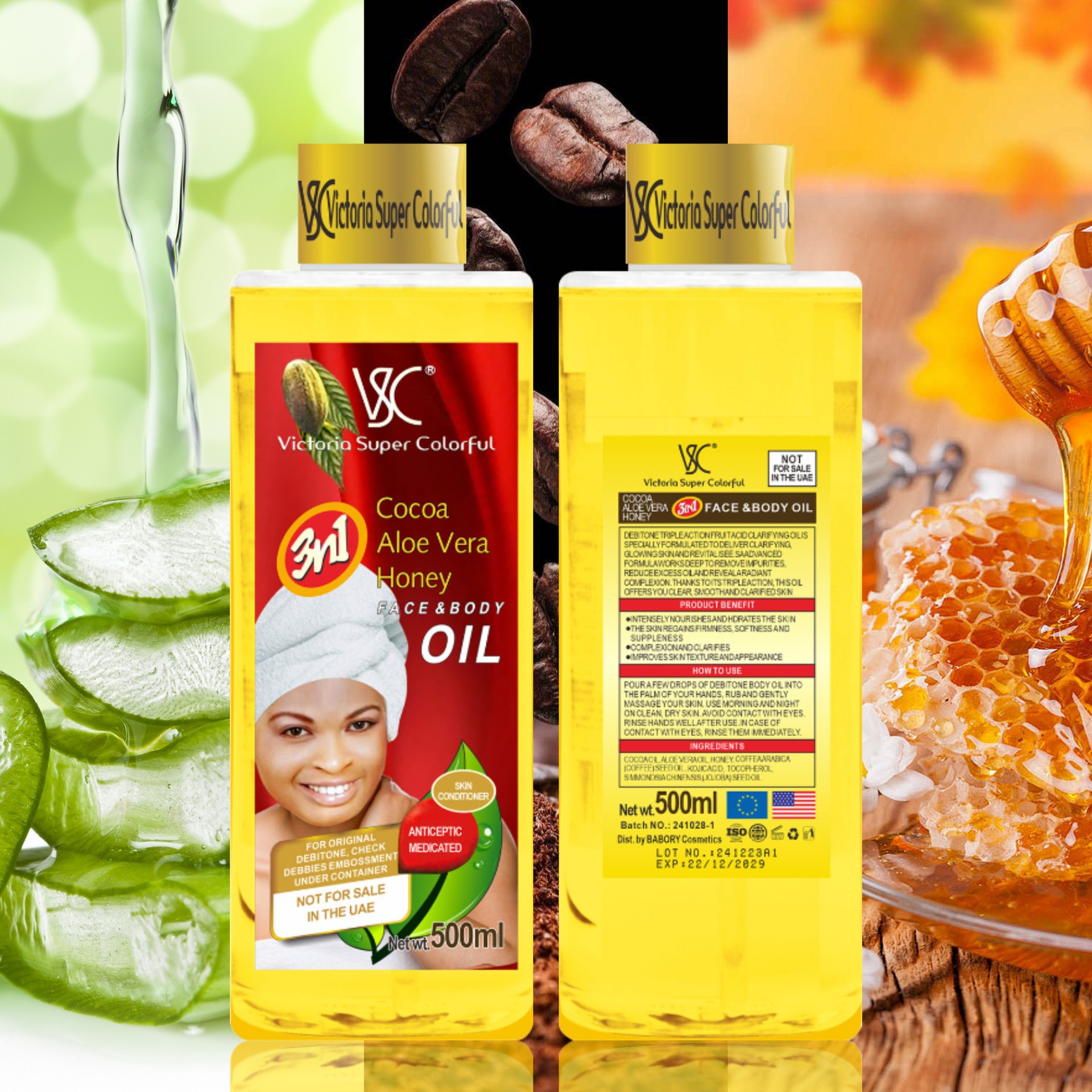 Cross-border cocoa aloe Honey Essential Oil 100ml &500ml Facial and body care essential oil Massage oil wholesale Application Scenario
