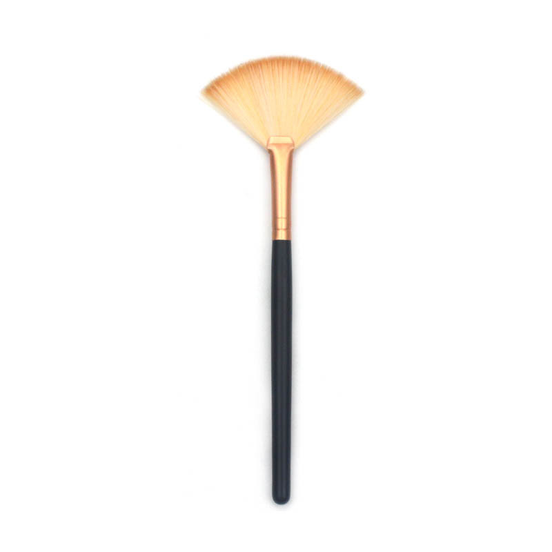 Curved fiber bristles, small fan-shaped brush, fan-shaped powder brush, loose powder brush, wholesale setting makeup Item Picture