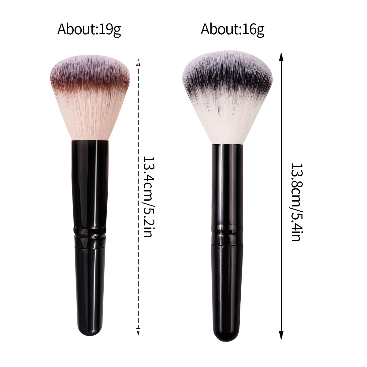 Round-headed soft-bristled loose powder makeup brush, artificial fiber bristle setting brush, gift makeup brush, portable makeup tools wholesale Item Picture