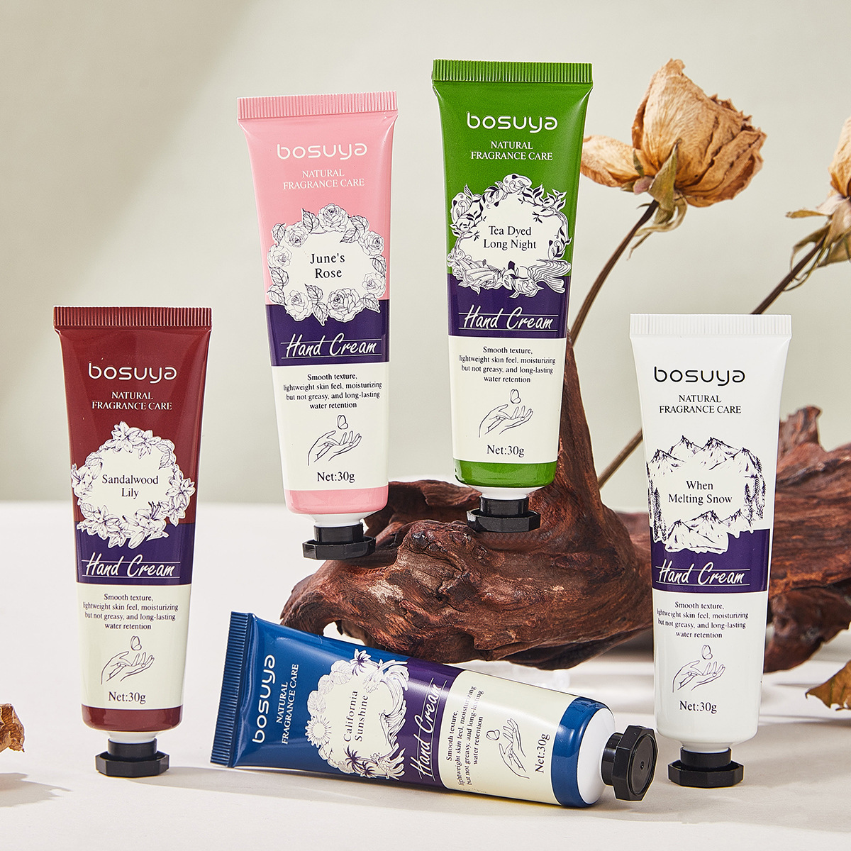 Cross-border exclusive bosuya scented Hand Cream, new 30g plant essence hand cream, moisturizing and non-greasy details Picture