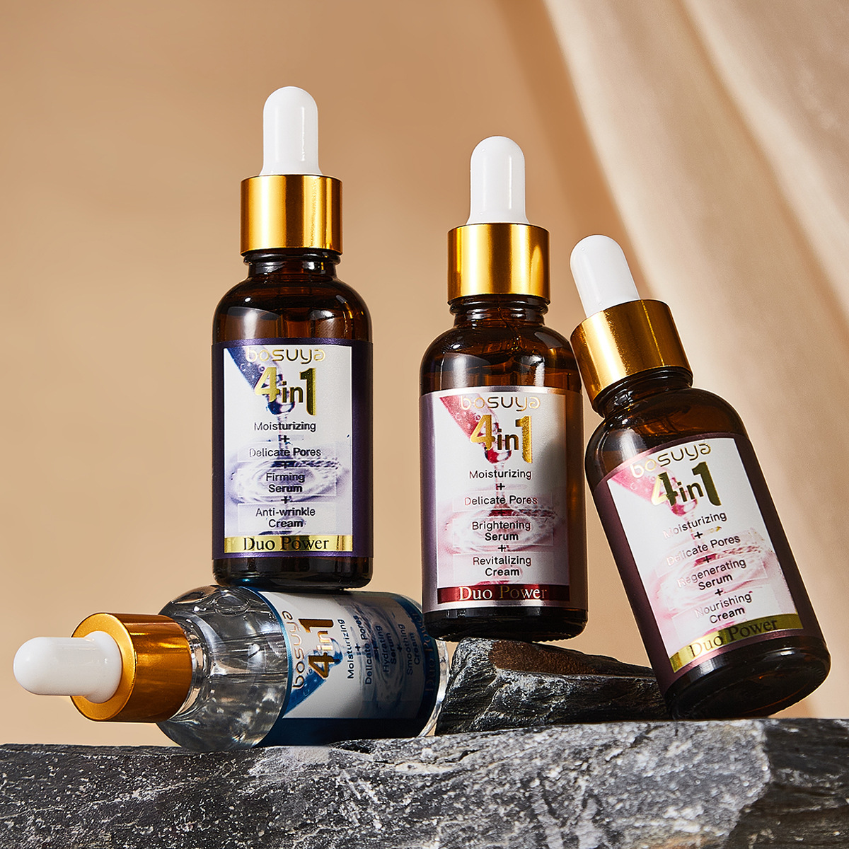 Cross-border foreign trade exclusive supply of BOSUAY Essence 4-in-1 essence serum, Amazon TEMU best-selling skin care products wholesale details Picture