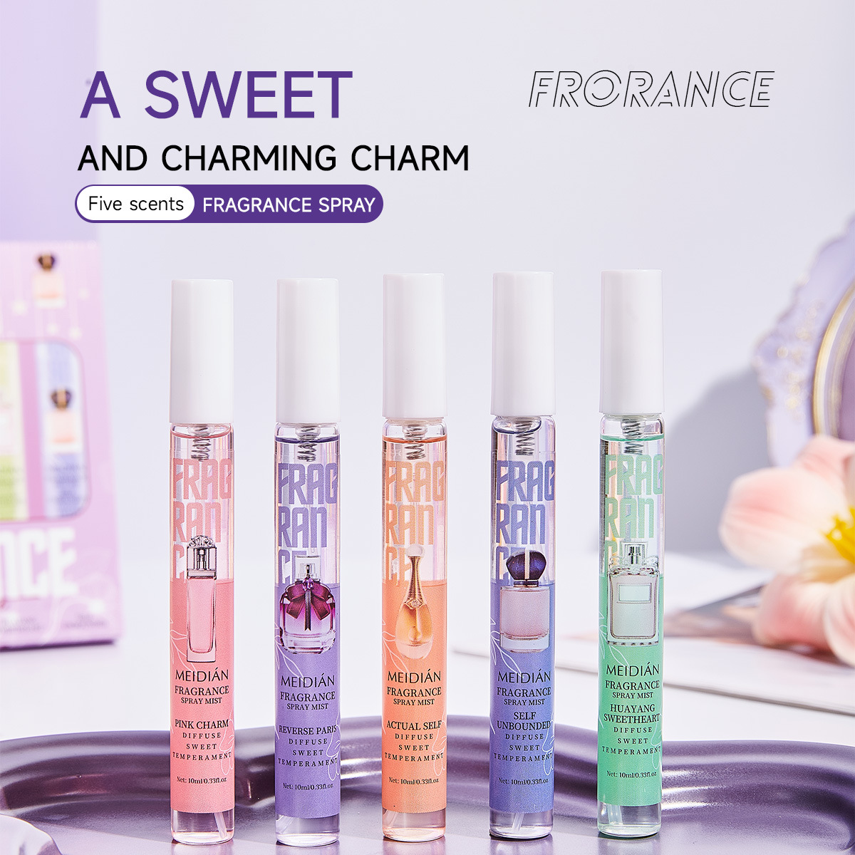 【 Cross-border Exclusive 】 Meidian Perfume Set, long-lasting fragrance, high-end feel, Amazon bestseller, Fresh and light scent details Picture