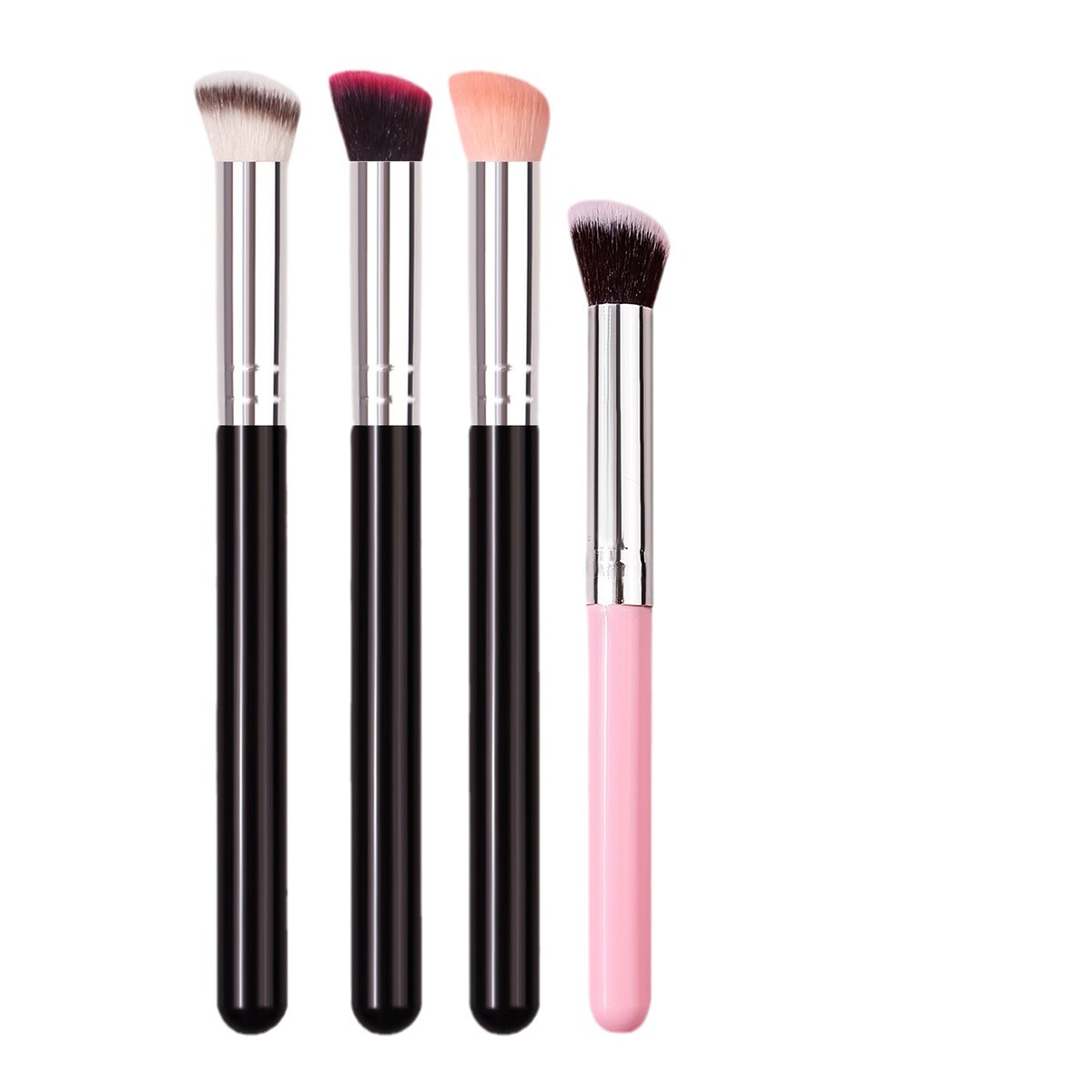 Wholesale of single round slanted blush brushes, contouring brushes, nose profile brushes, foundation concealer brushes and makeup brushes in stock Item Picture