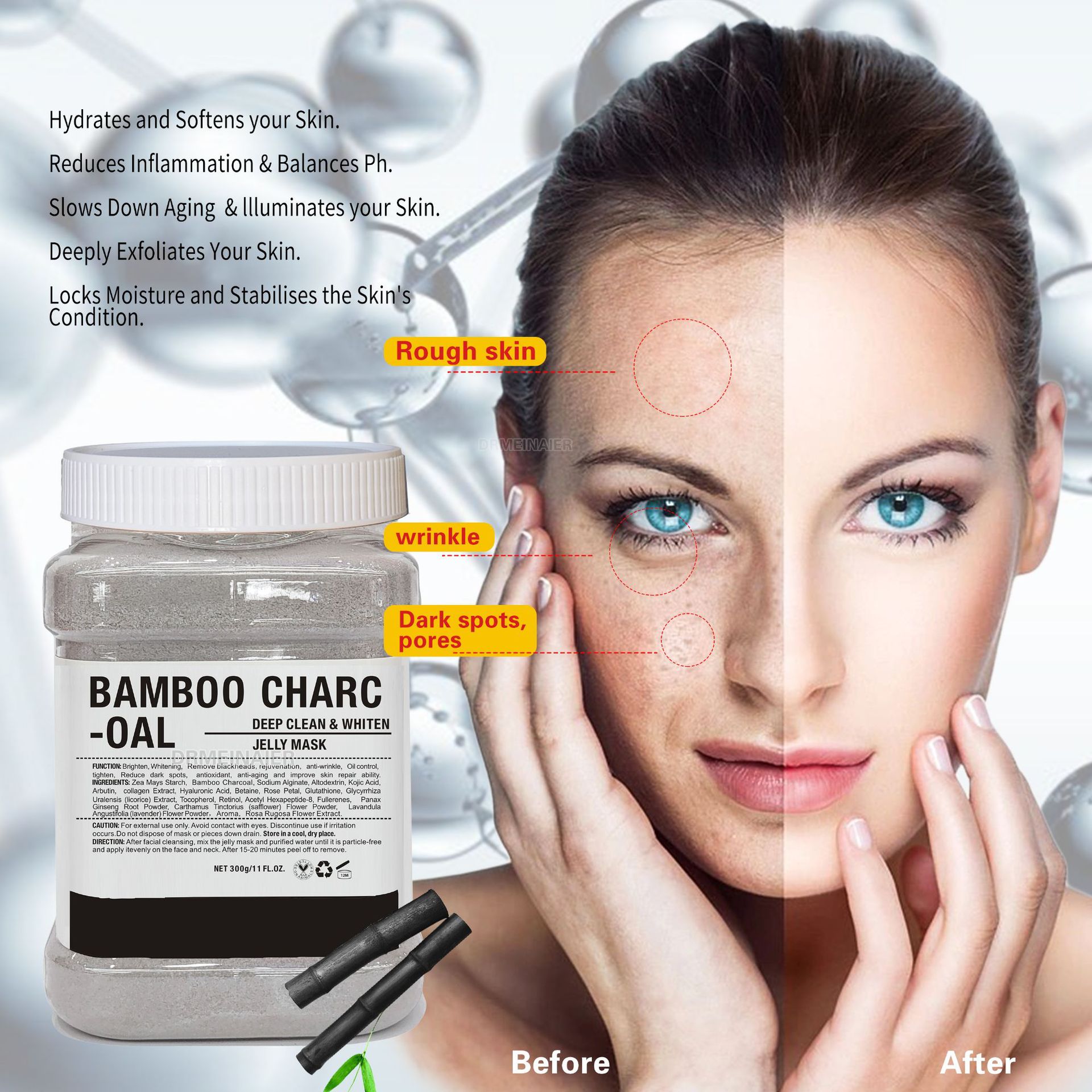 Cross-border export with petal crystal jelly mask powder, Vampire anti-aging water, Brightening soft mask powder 300g wholesale Application Scenario