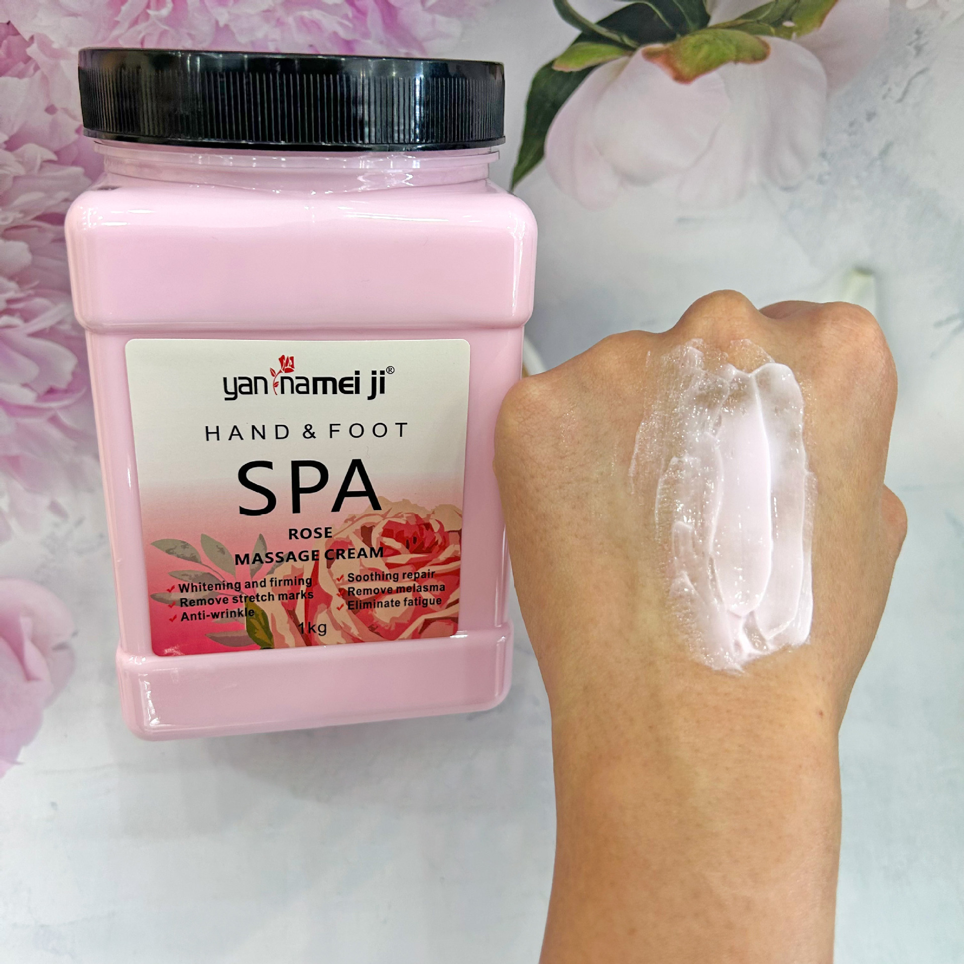 Cross-border rose Massage cream 1kg Soothing skin, hand and foot, full-body SPA massage cream for export wholesale details Picture
