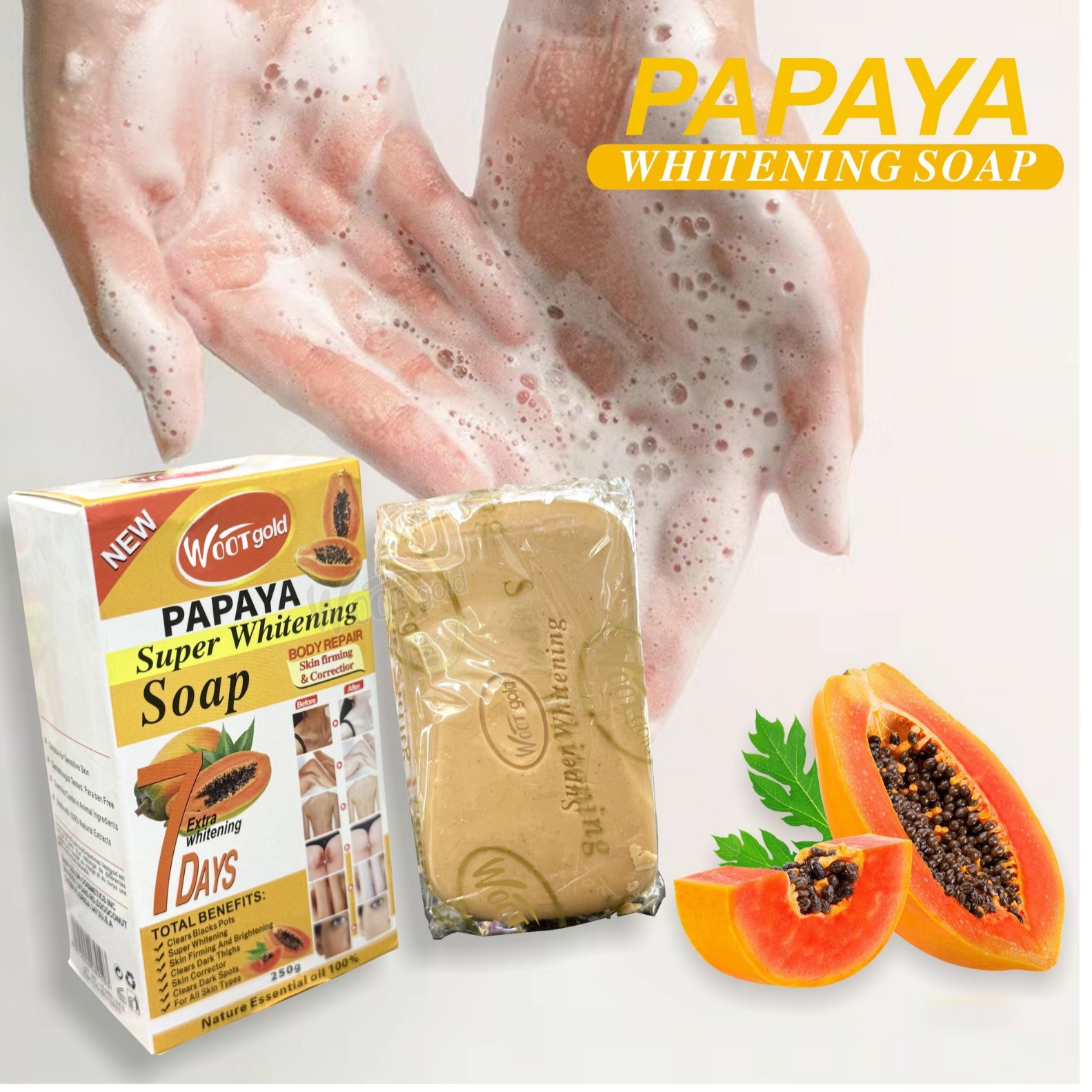 Cross-border trade turmeric bath soap, Whitening soap, Deep Cleansing, oil Control, Facial Cleansing, body Universal Soap 250g Item Picture