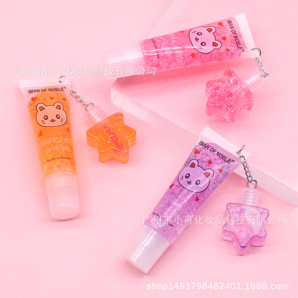 The L399 two-in-one set is only for export [IMAN OF NOBLE] Sequined lip oil plus color-changing lip gloss Specification drawing