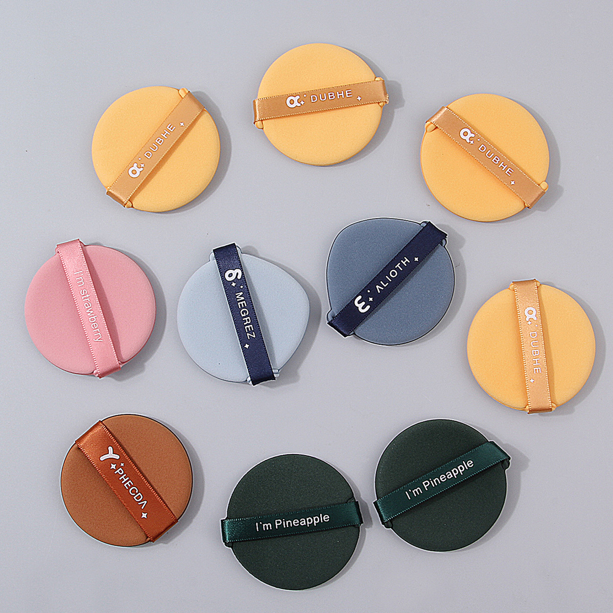 10 multi-color cushion powder puffs, super soft dry and wet dual-purpose loose powder puffs, honey powder puffs, portable daily setting powder puffs details Picture