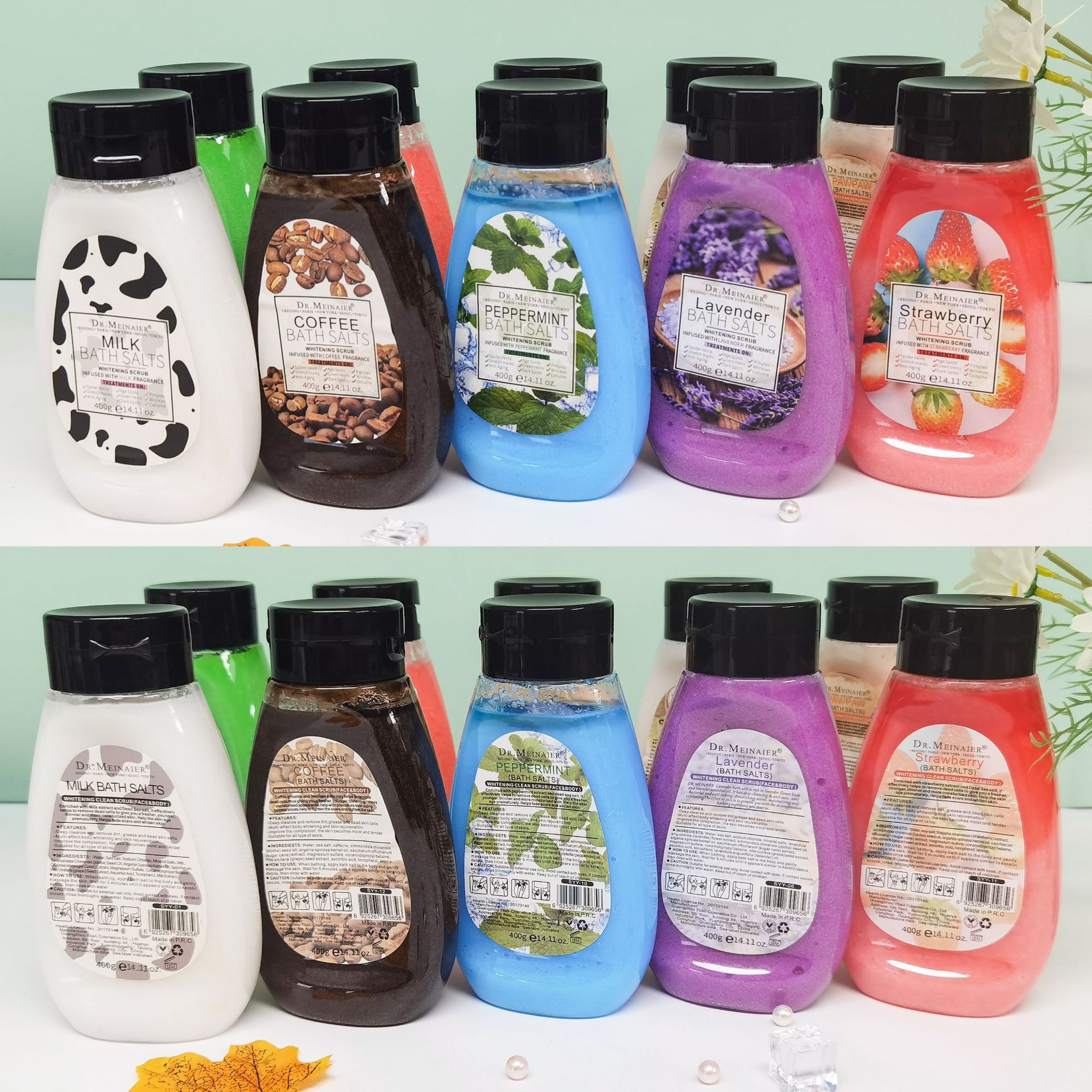 Cross-border DRMEINAIER rose scrub Bath salt for deep exfoliation and chicken skin removal, full-body aromatherapy bath salt export details Picture