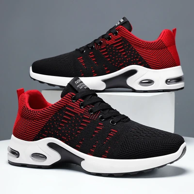 Summer new men's shoes: Feizi casual soft-soled sports shoes, air-cushioned running shoes, men's black mesh breathable work shoes thumbnail