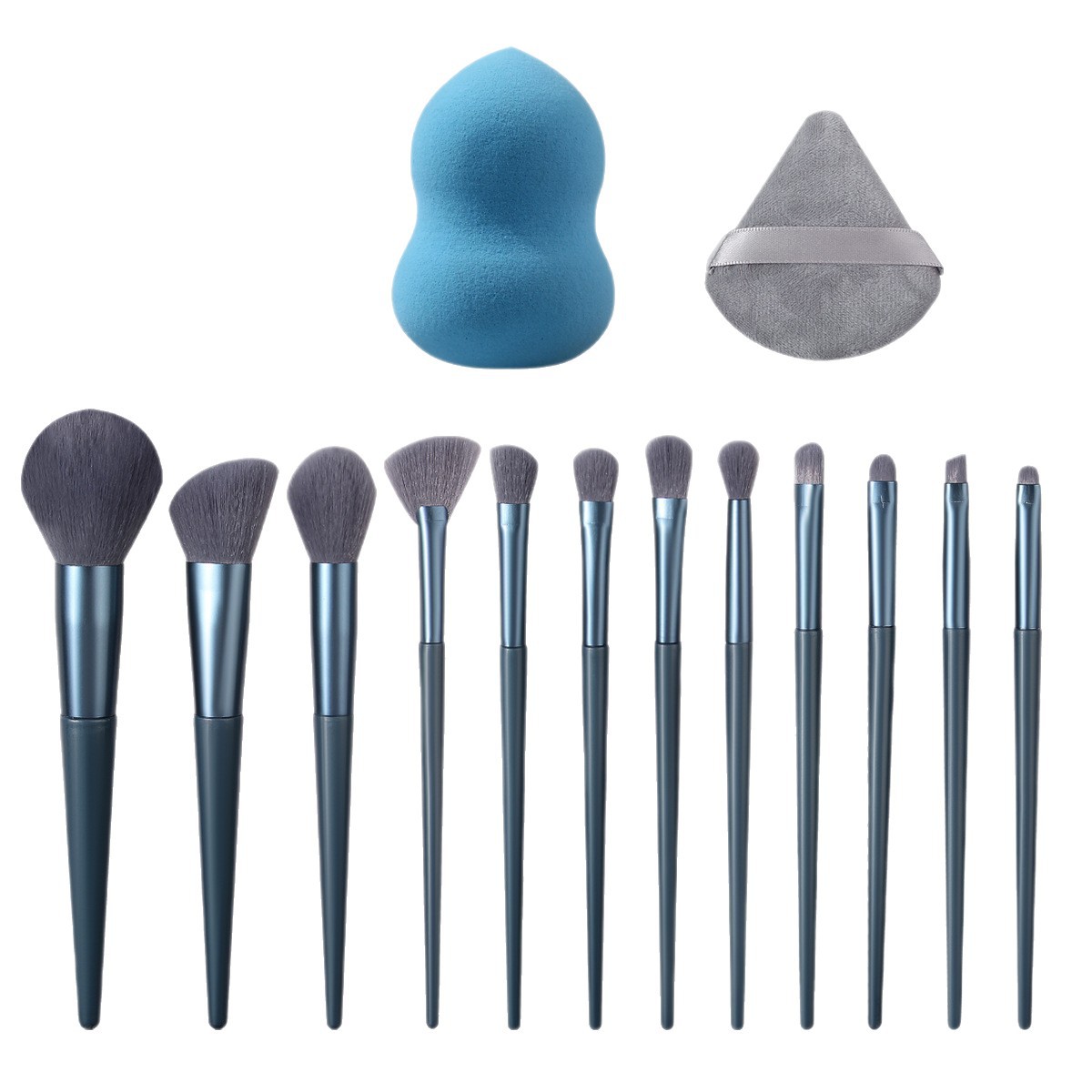 Factory direct sales of 12 makeup brush sets, makeup sponges, powder puffs, beauty eggs, portable complete sets of facial makeup brushes Item Picture