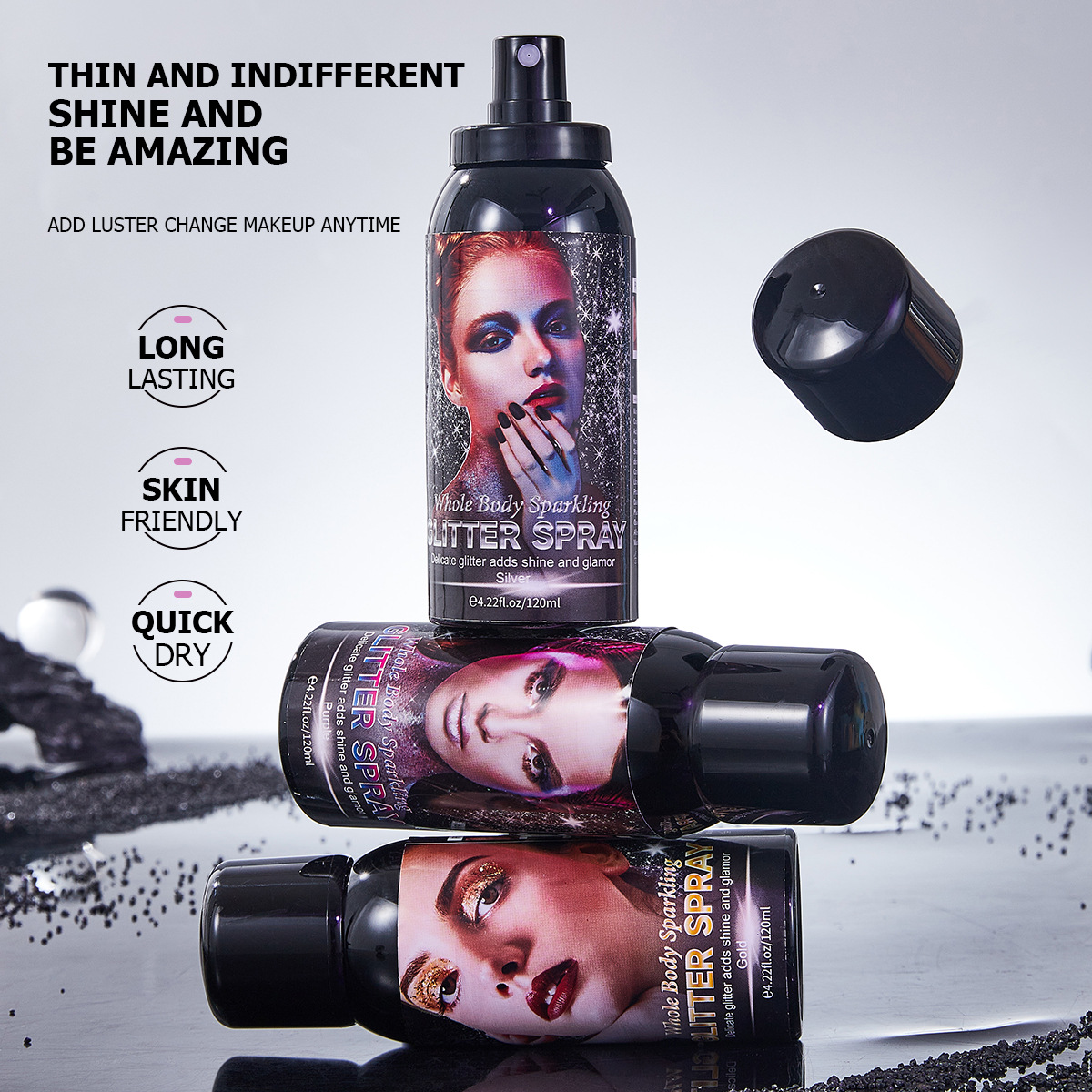 FORMBO Cross-border Exclusive Flash Powder Spray, Body Highlight, collarbone Flash Powder Spray, Contouring and brightening Spray wholesale details Picture