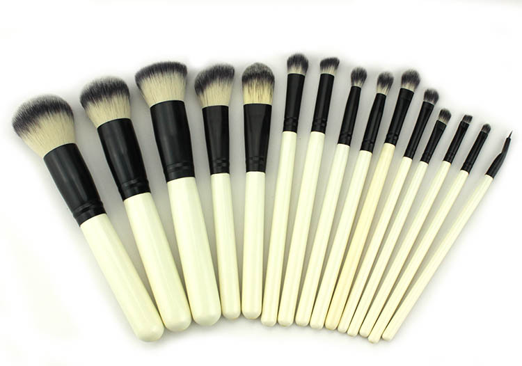 15-piece makeup brush set, fiber bristle complete eyeshadow brush, portable makeup brush, beginner's beauty tools wholesale Item Picture