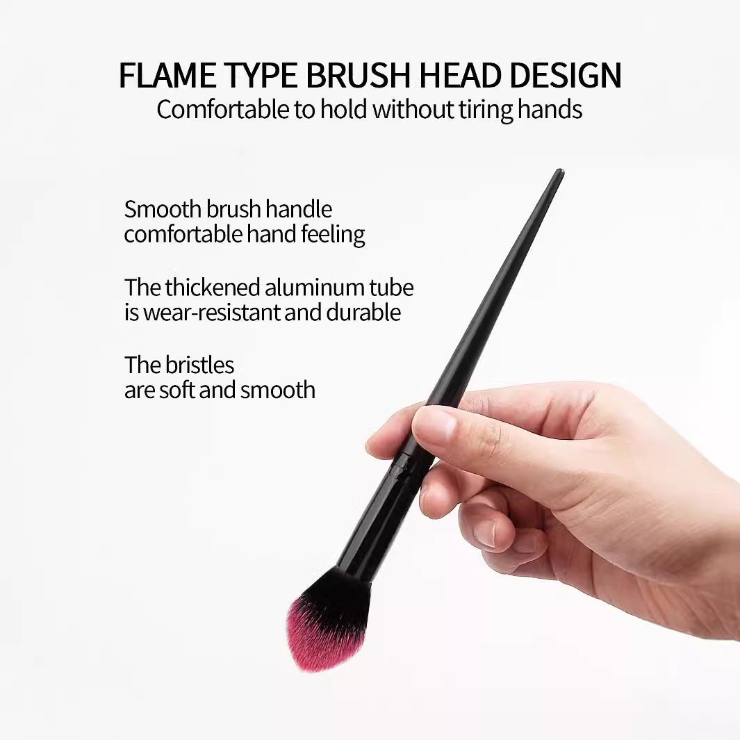 Wholesale of high-quality, portable single Flame blush brush, highlighter brush, soft bristle shadow contactor brush and makeup tools Specification drawing