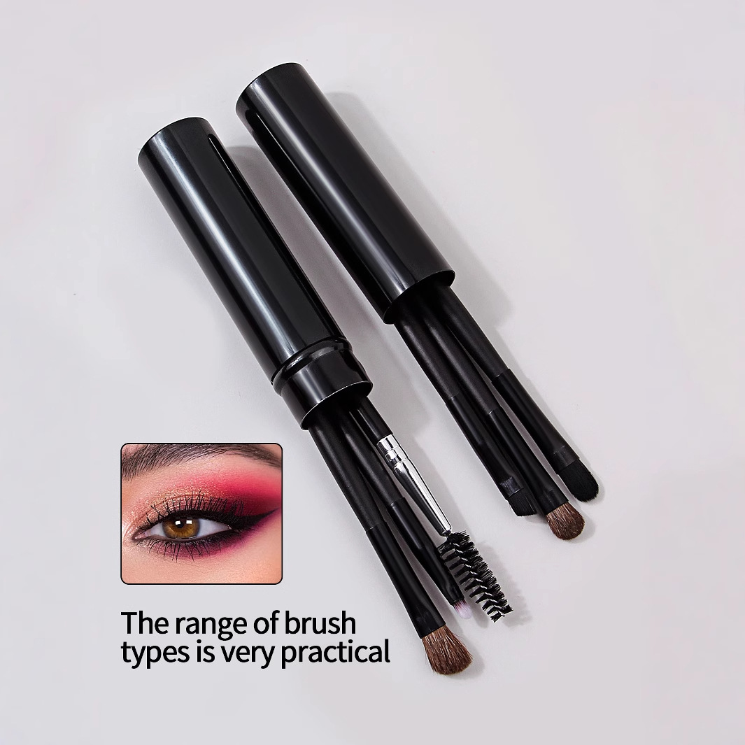 Portable aluminum tube eyeshadow brush set, complete makeup tool bucket, brush, lip brush, nose shadow, shading brush, small horsehair makeup brush Application Scenario