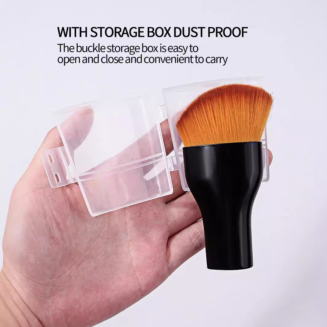 3D creative arc-shaped foundation brush, soft and powder-free makeup brush, loose powder blush brush, beginner's beauty tools wholesale Specification drawing