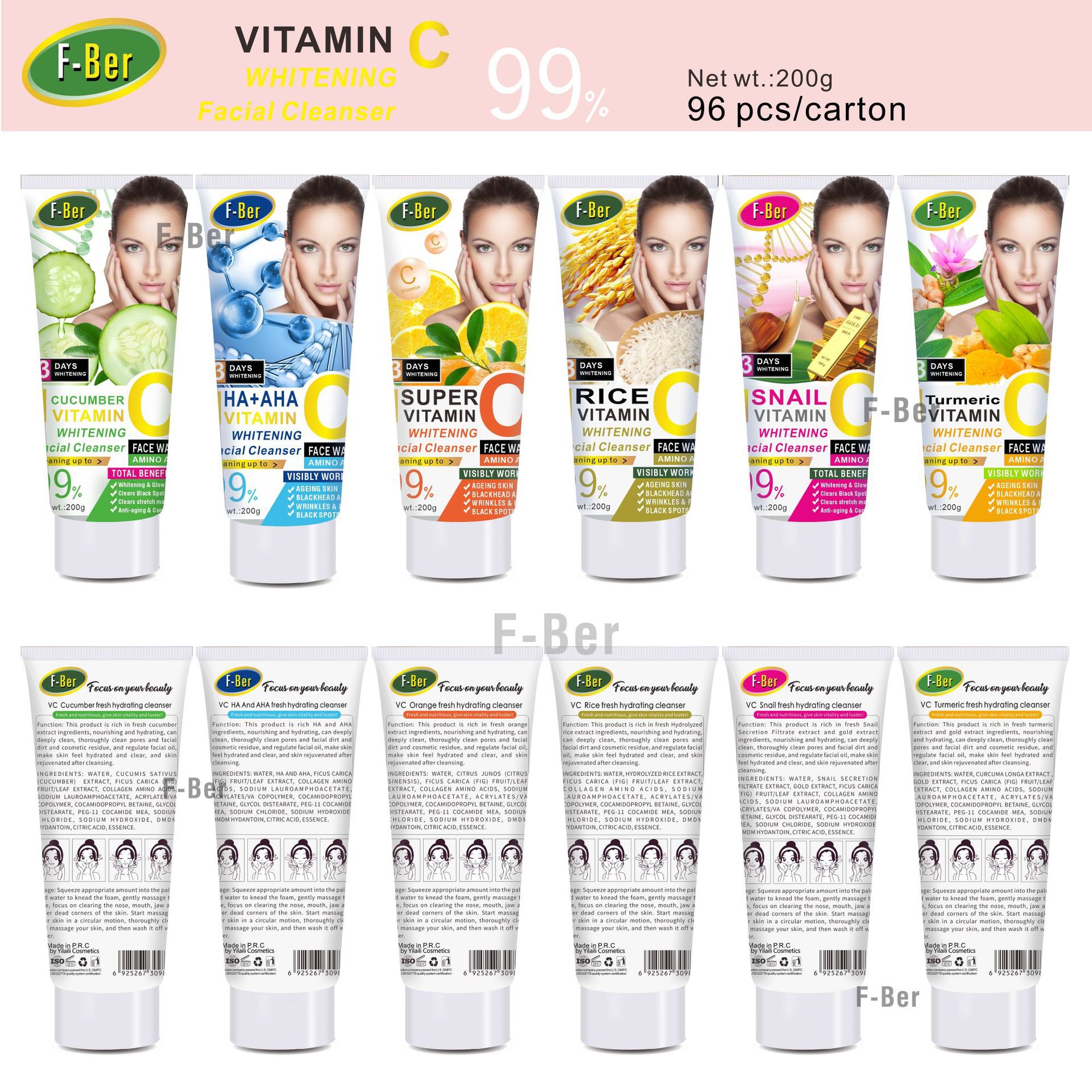 Cross-border trade gentle facial Cleanser, soap-based facial cleanser, rice and cucumber foam, amino acid mousse, deep cleansing full figure