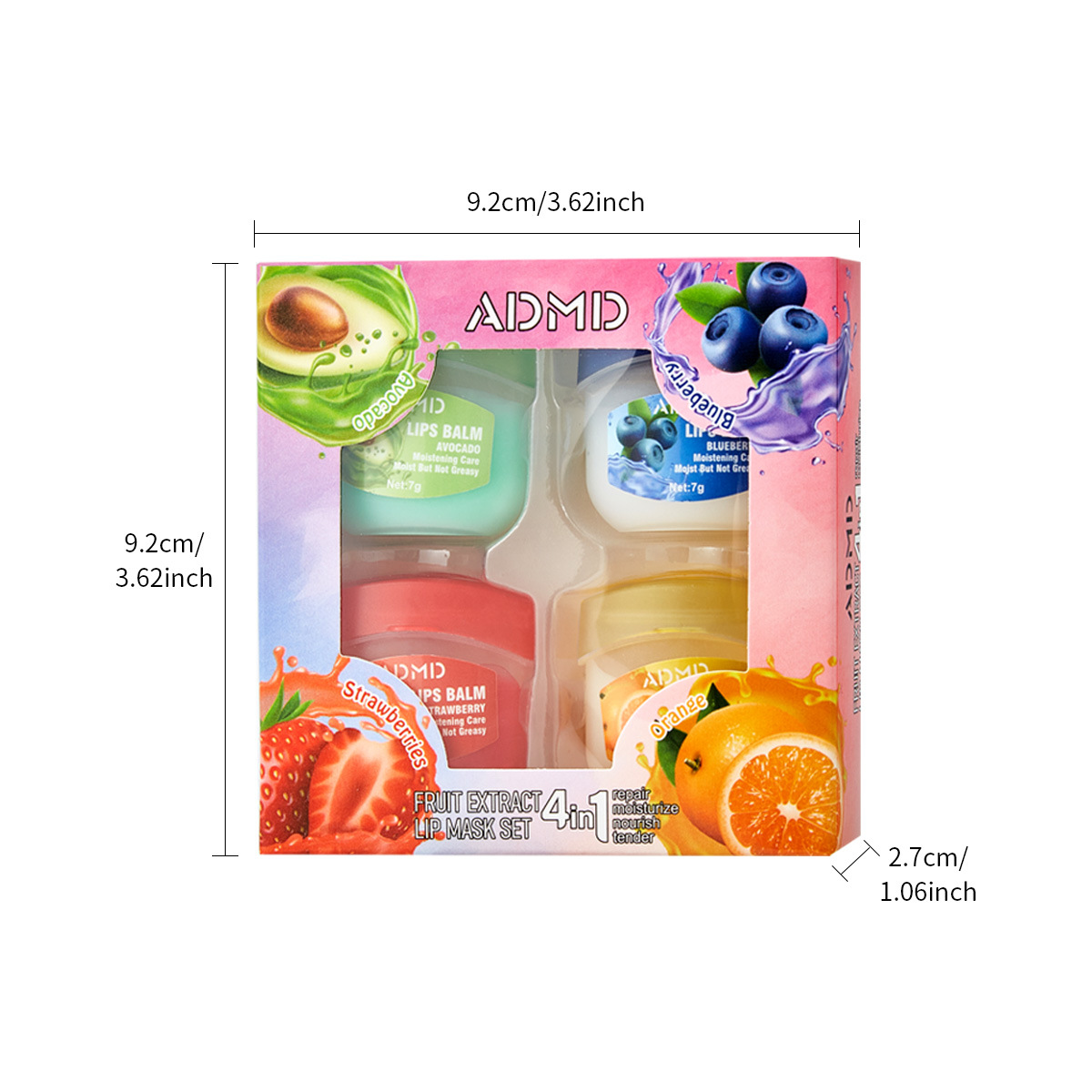 ADMD Foreign Trade English version cross-border TEMU 4-piece lip mask Set for autumn and winter Moisturizing and drying lipsticks Factory wholesale Item Picture