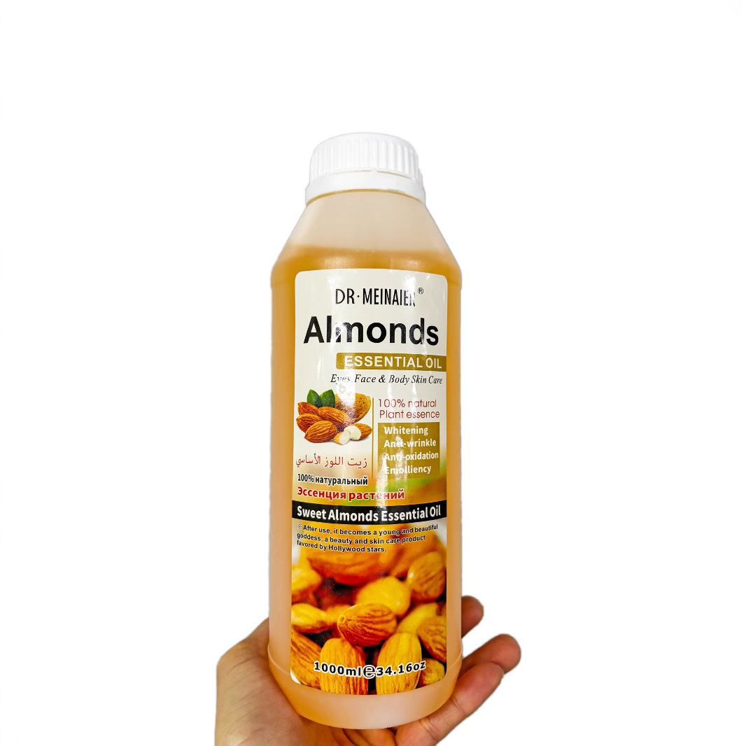 Cross-border exclusive supply: 1000ml Almond essential oil, Rose HA oil, Lemon Massage oil, Soothing and moisturizing for the whole body, for foreign trade full figure