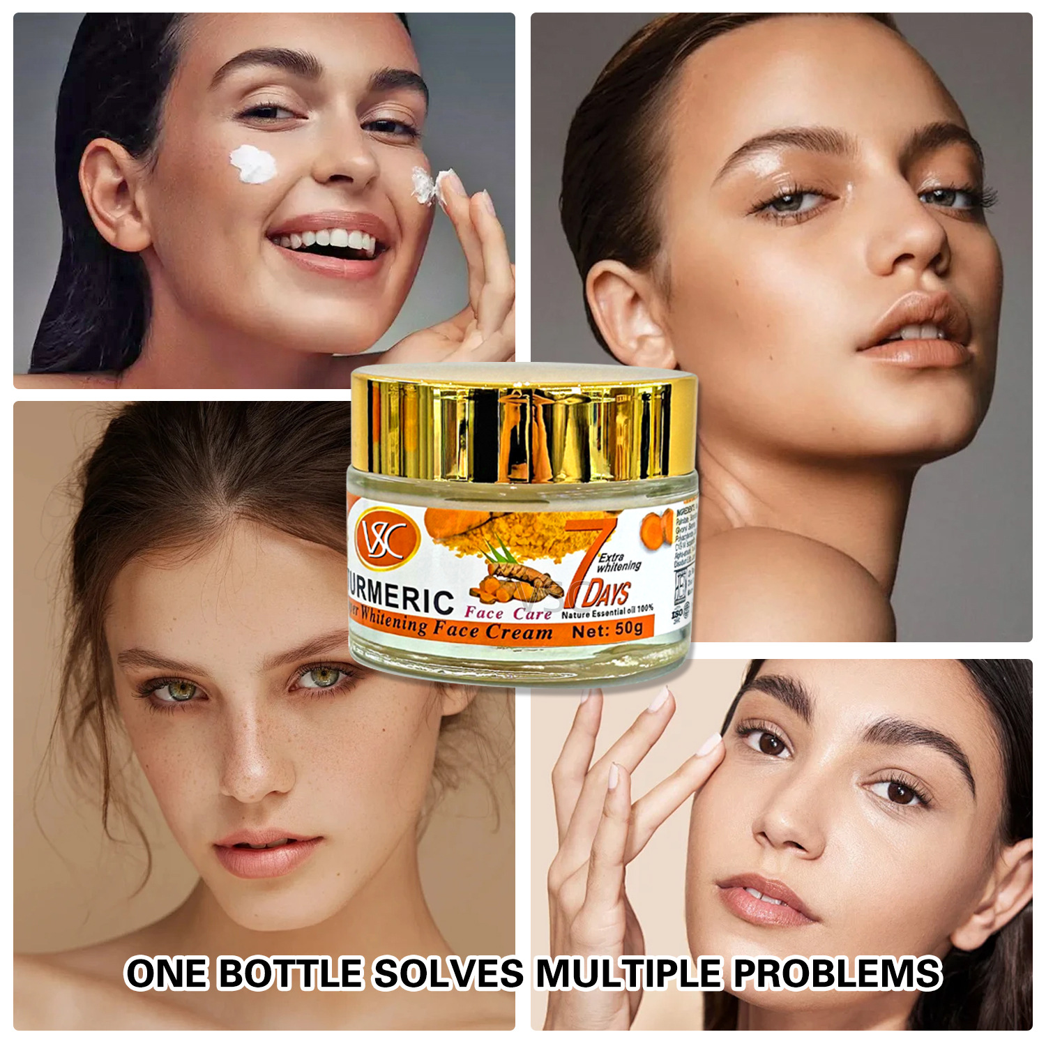 Cross-border Turmeric Collagen Cream 50g for reducing fine lines, brightening and firming the face, anti-wrinkle cream Application Scenario