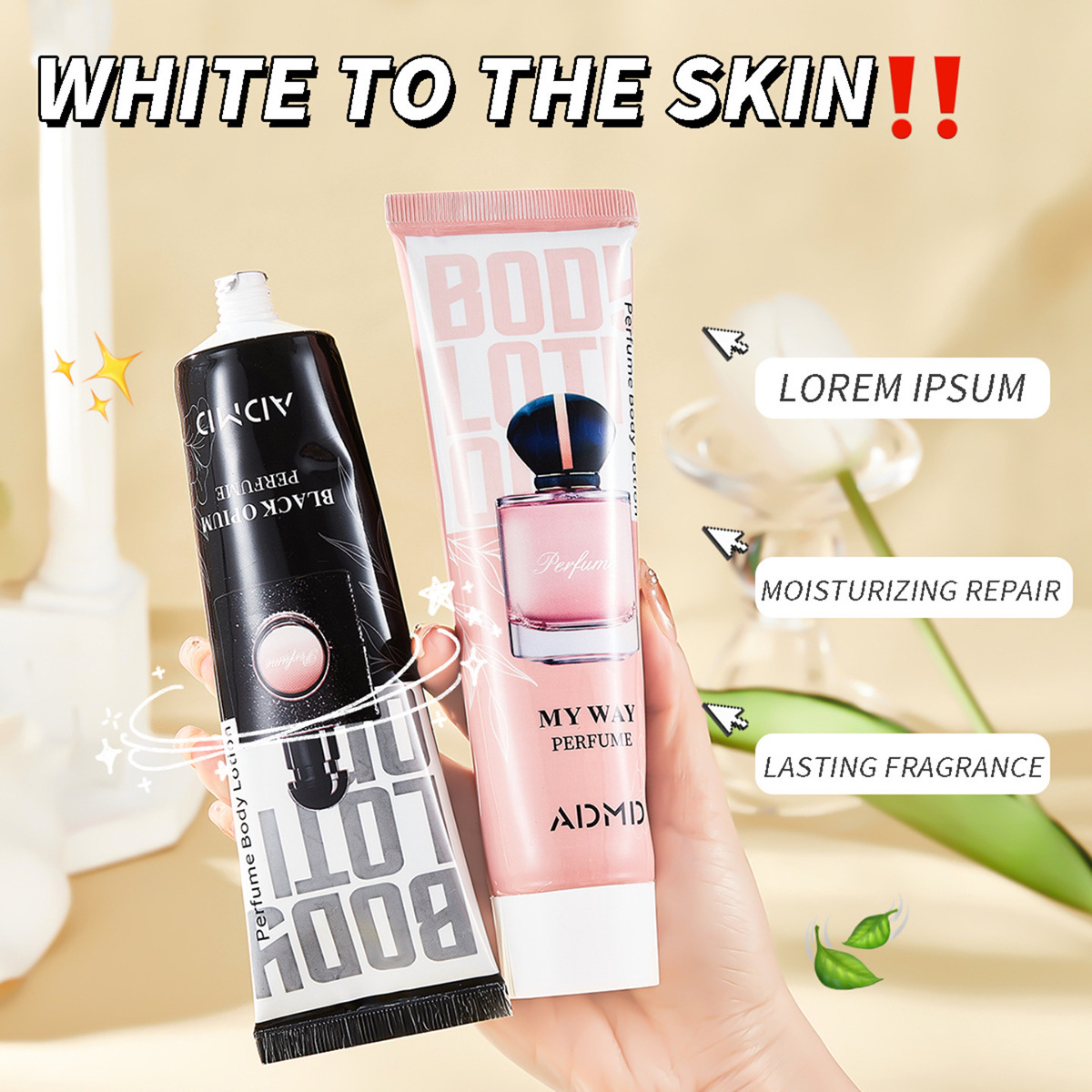 【 Cross-border Exclusive 】ADMD Perfume Body Lotion Hydrates and relieves rough skin with a long-lasting fragrance Application Scenario