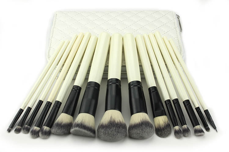 15-piece makeup brush set, fiber bristle complete eyeshadow brush, portable makeup brush, beginner's beauty tools wholesale details Picture