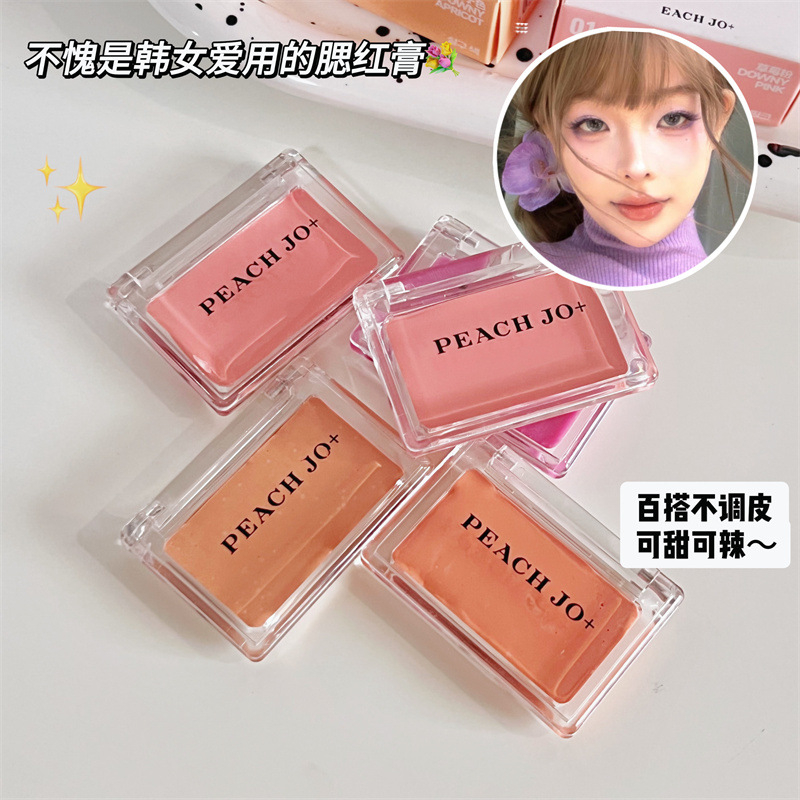 PEACH JO+ Korean Velvet Monochrome Blush Cream, Monochrome brightening, long-lasting, delicate, energetic female student full figure