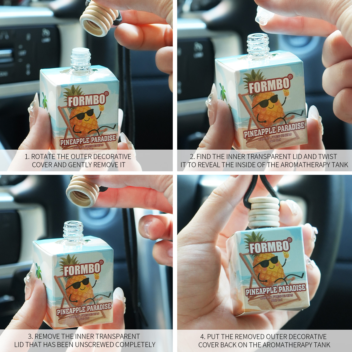 Cross-border exclusive FORMBO car perfume, refreshing car bedroom perfume, long-lasting fragrance, deodorizing Application Scenario
