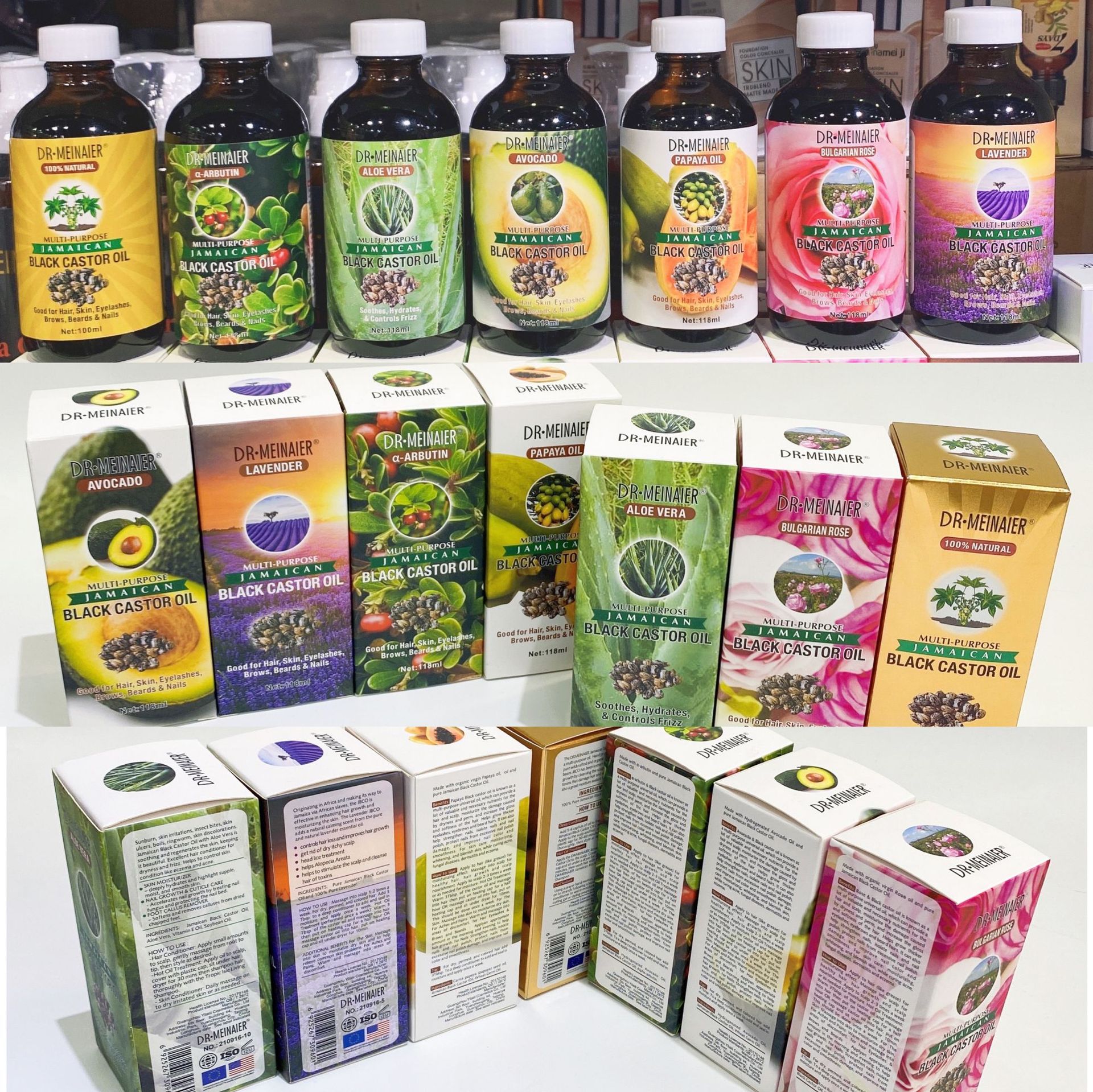 Cross-border castor oil 118ML facial and body hair care massage oil Rosemary essential oil natural plant essential oil export full figure