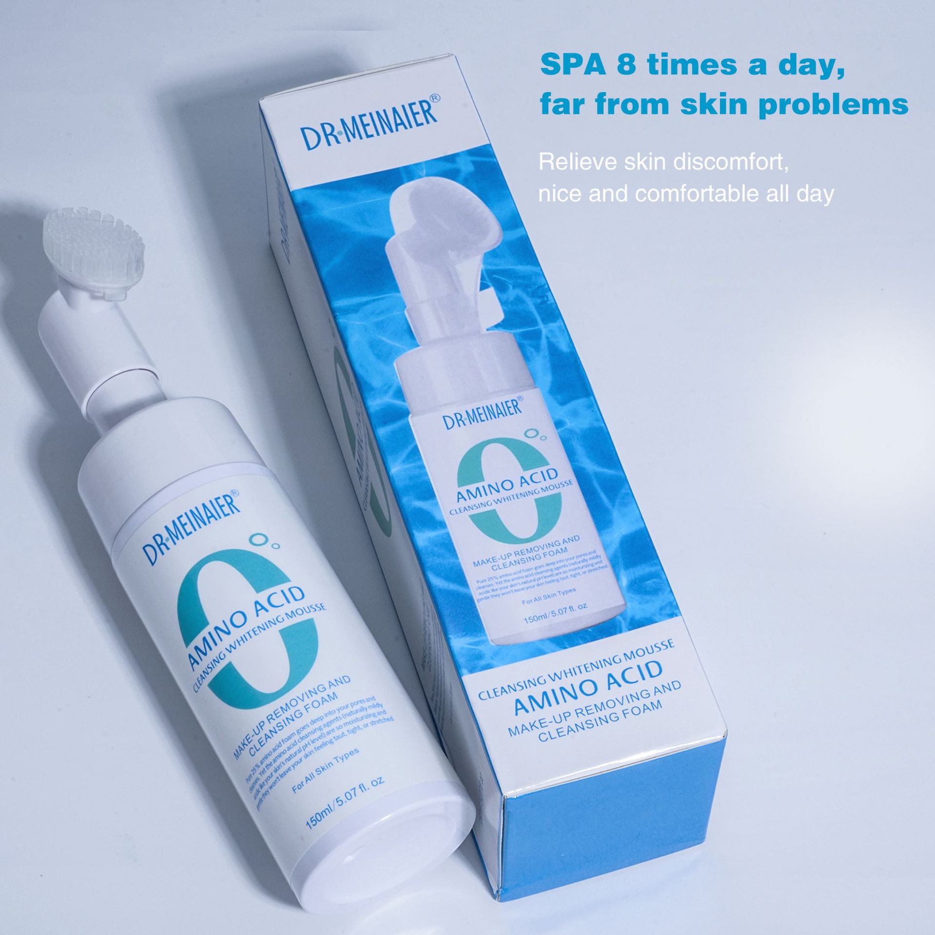 Cross-border amino acid deep cleansing Facial cleanser Moisturizing mousse foam Massage head Facial Cleanser and facial cleanser export wholesale Application Scenario