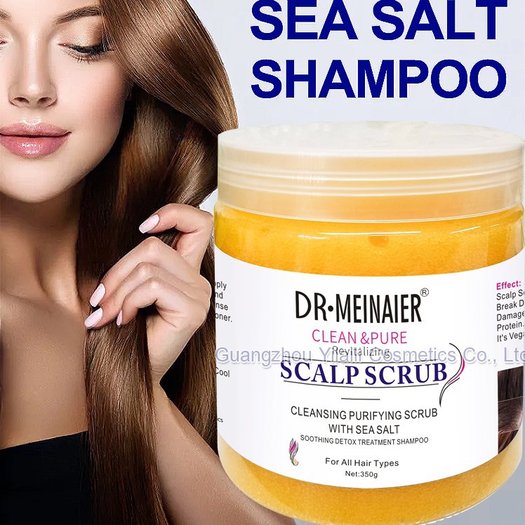 Cross-border turmeric Scalp Scrub, Oil-control Cleansing Shampoo, Rich shampoo foam, 350g Sea salt bestseller full figure
